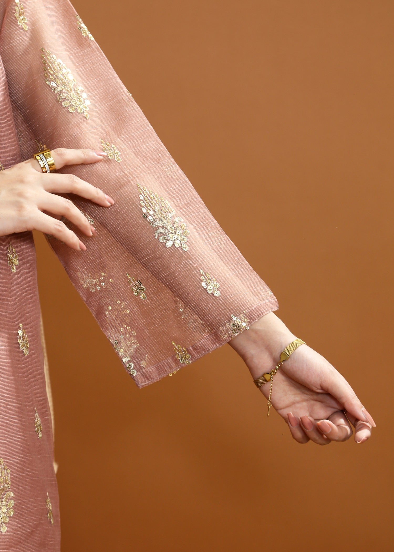 Zarah&Sarah Farshi Shalwar tea pink Women 3pcs