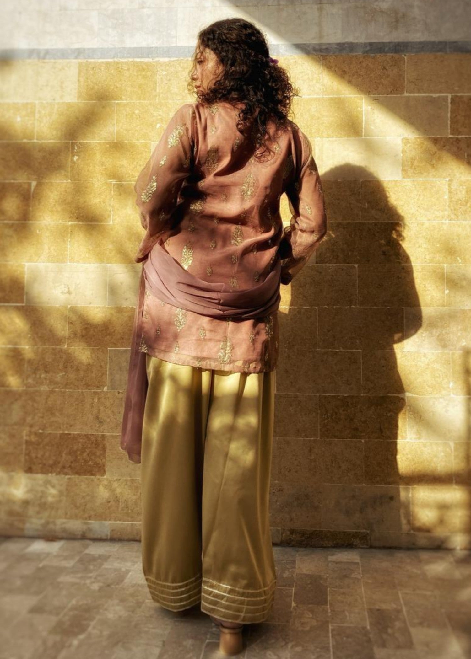 Zarah&Sarah Farshi Shalwar tea pink Women 3pcs