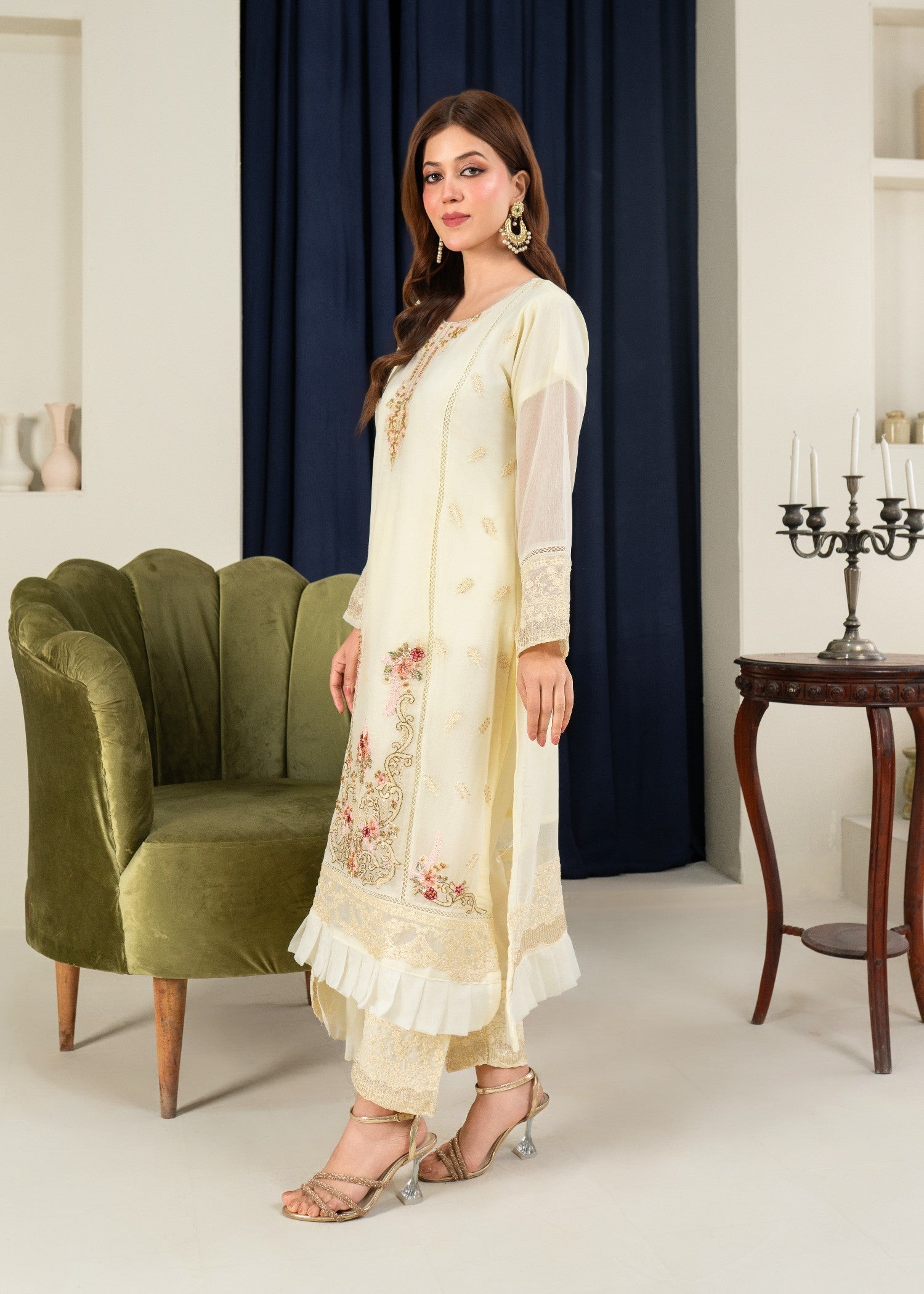 Four Season Boutique FRILL CHIFFON CREAM Women 3pcs