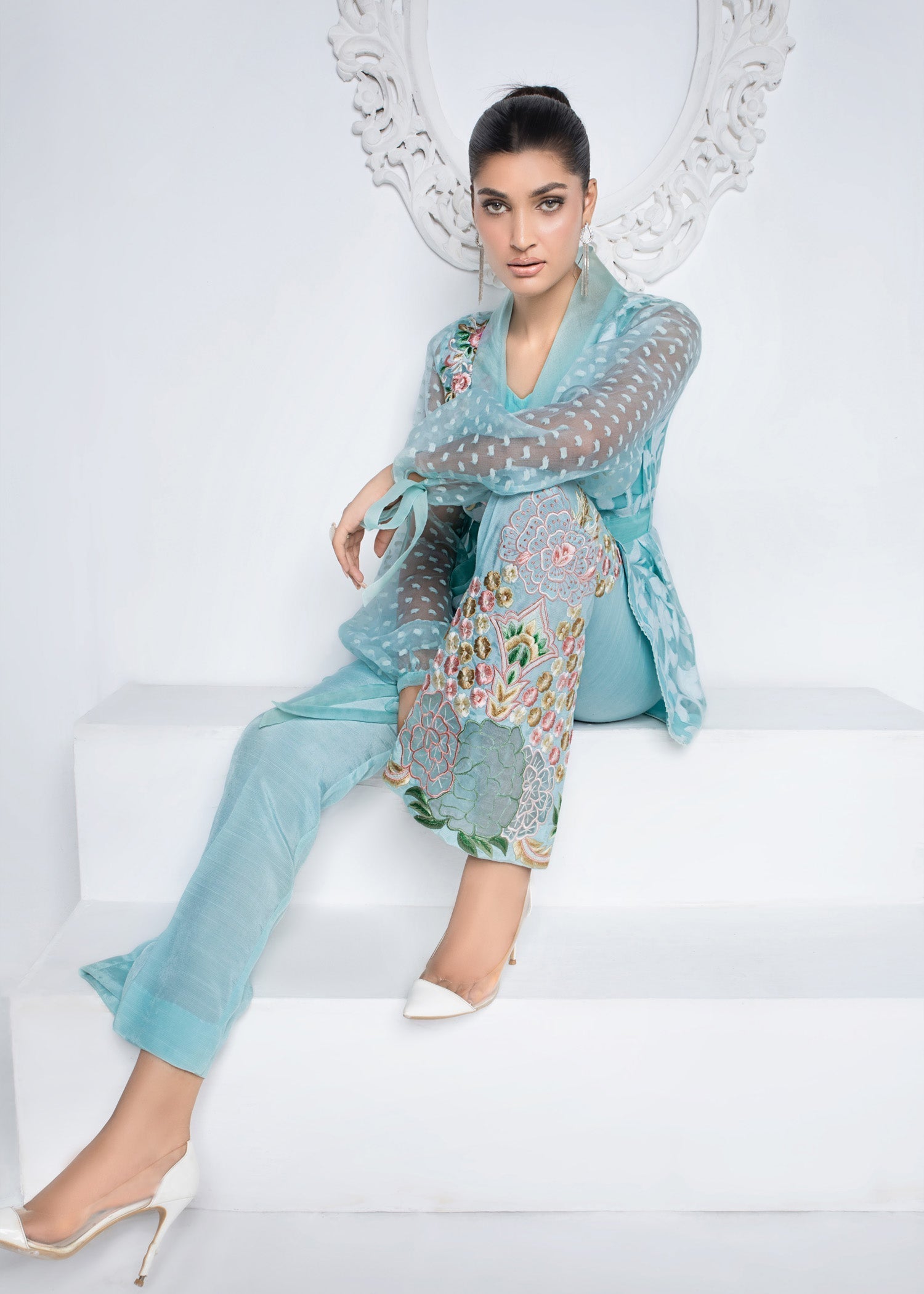 Ridah Naeem Aqua Tapestry Women 2pcs