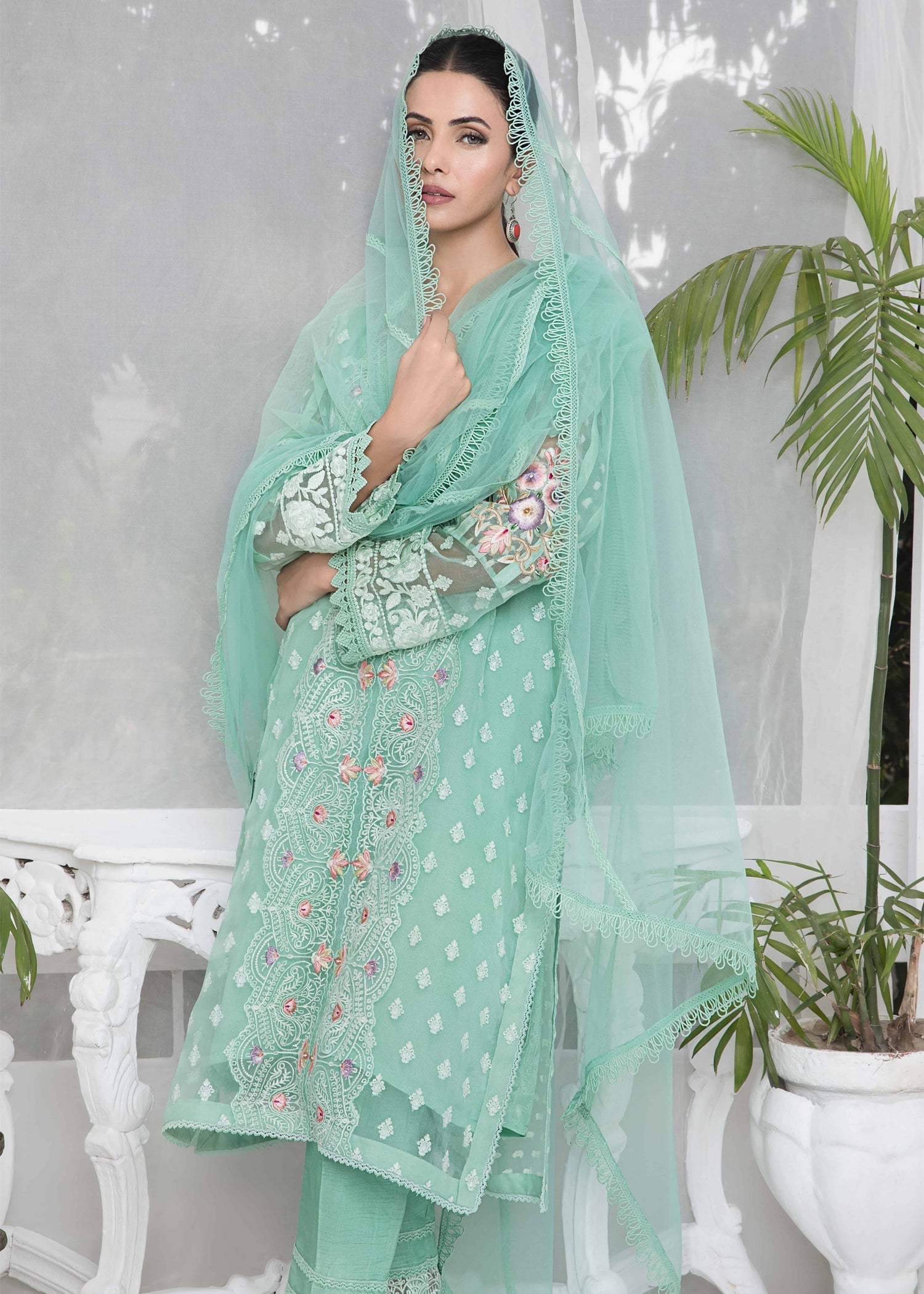 Ridah Naeem Pearl Aqua Elegance Women 2pcs