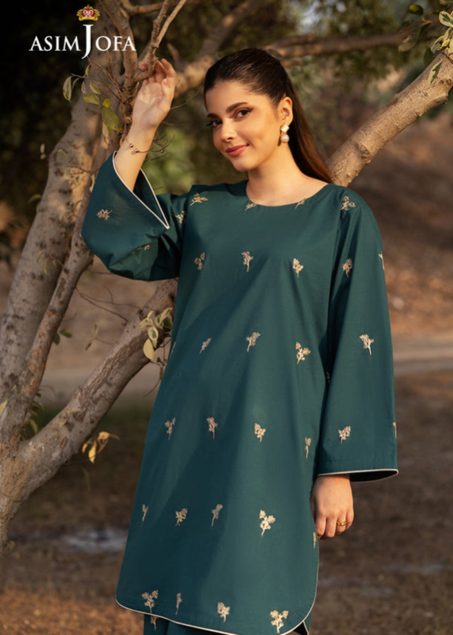 Asim Jofa AJPB 90 EMBROIDERED CAMBRIC Women 2pcs