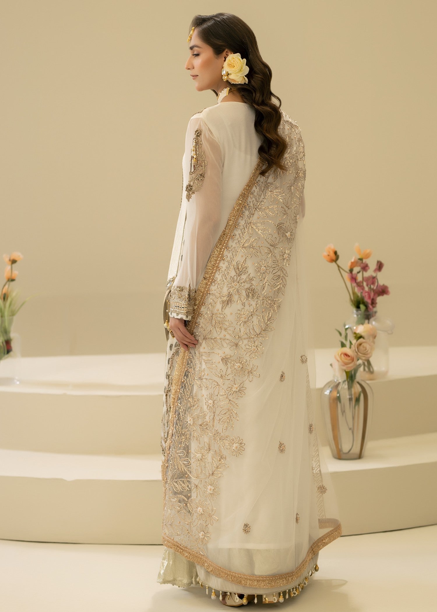 Khuda Baksh Creations M 109 White Women 4pcs