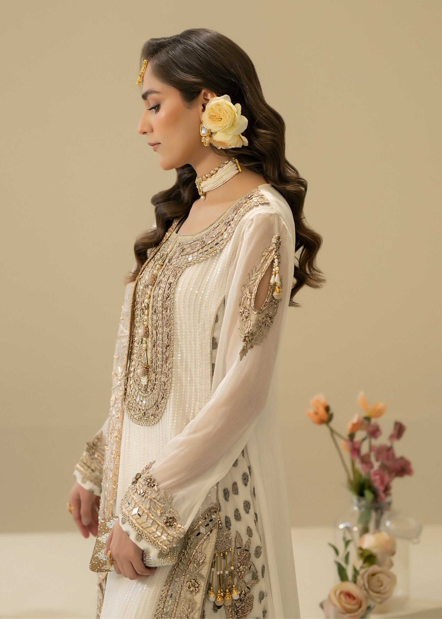 Khuda Baksh Creations M 109 White Women 4pcs