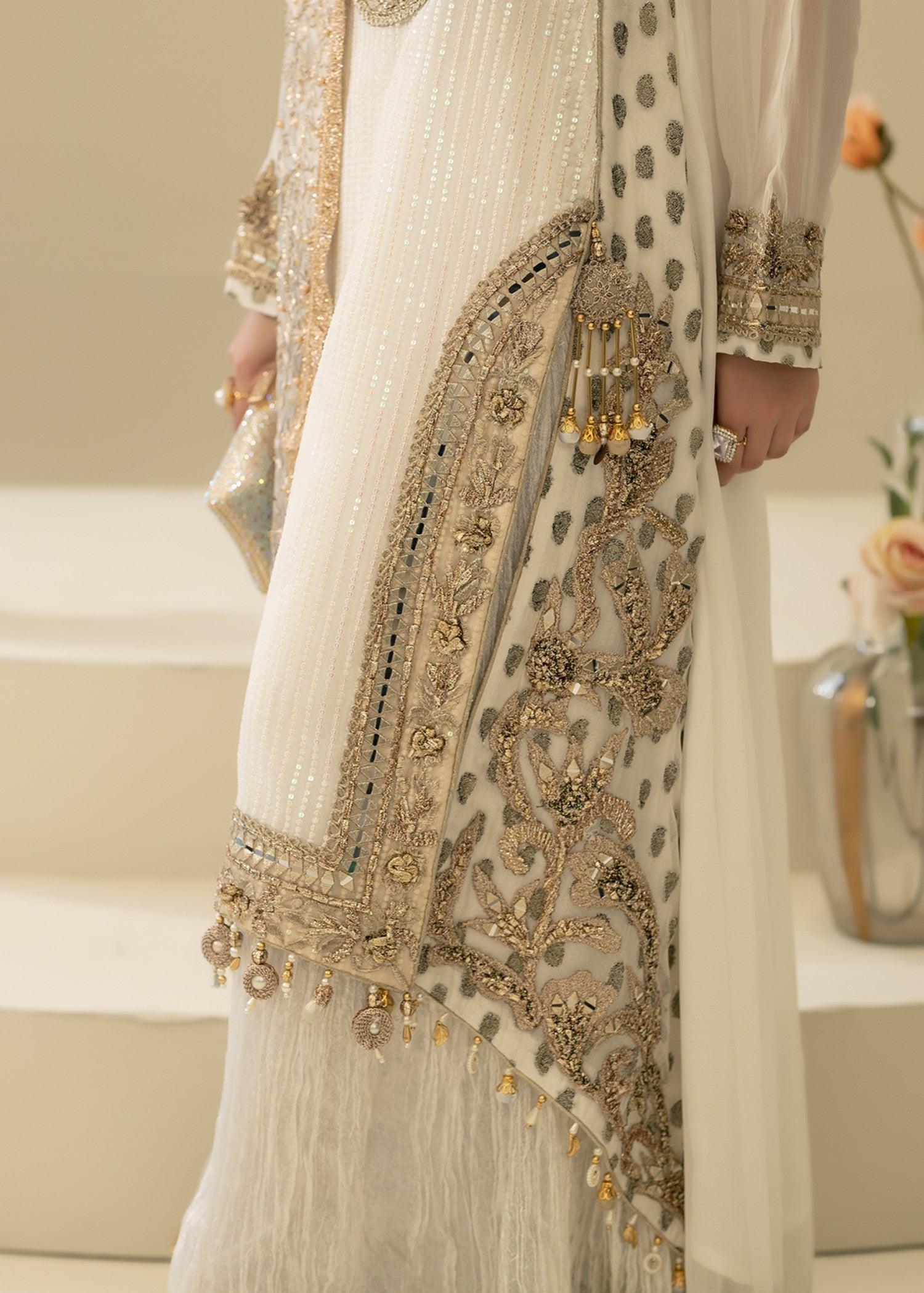 Khuda Baksh Creations M 109 White Women 4pcs