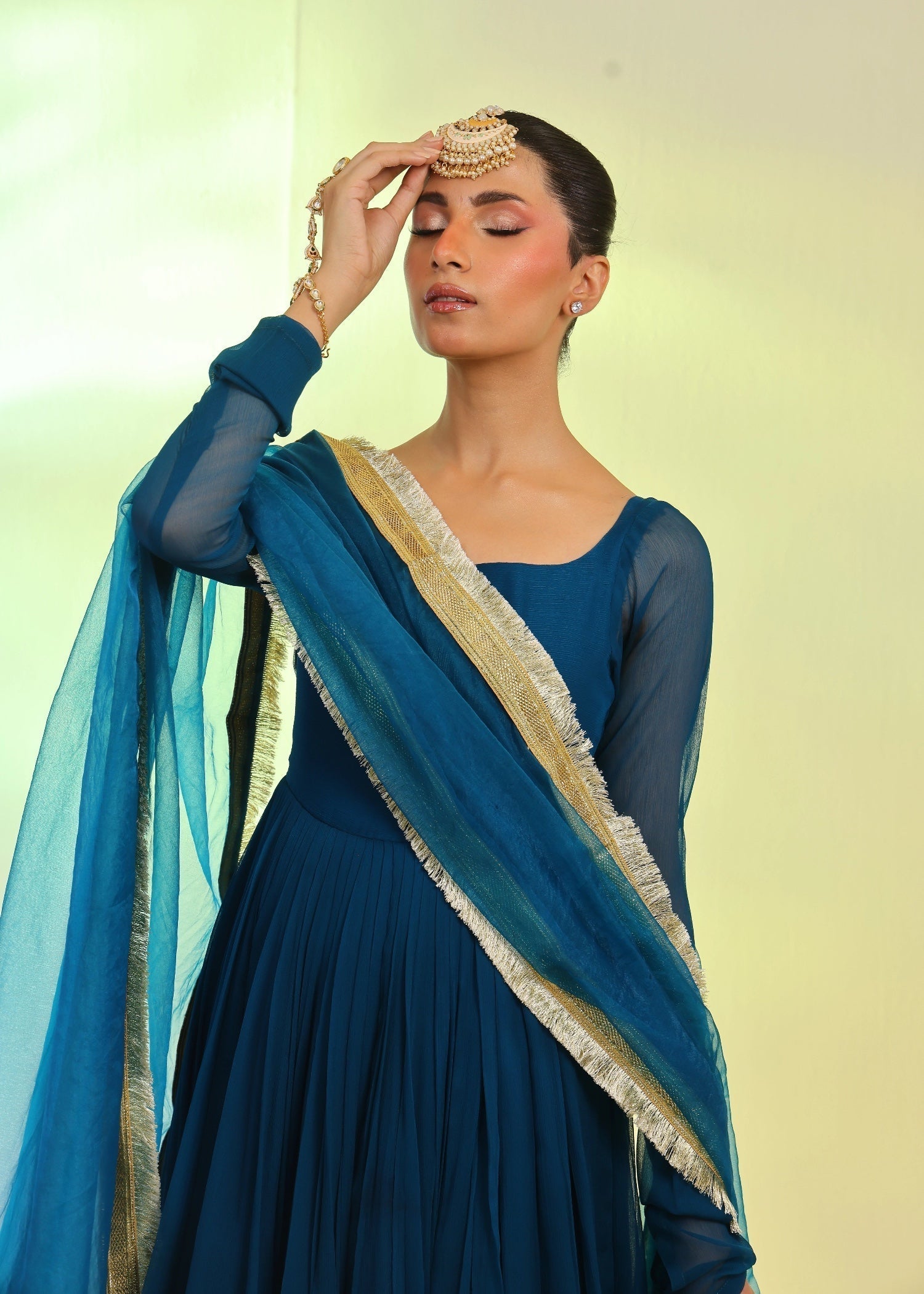 Ripret Teal tier pishwas Women 2pcs