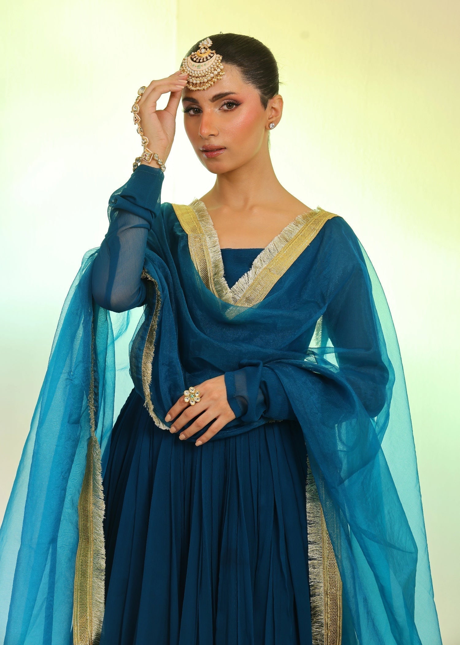 Ripret Teal tier pishwas Women 2pcs