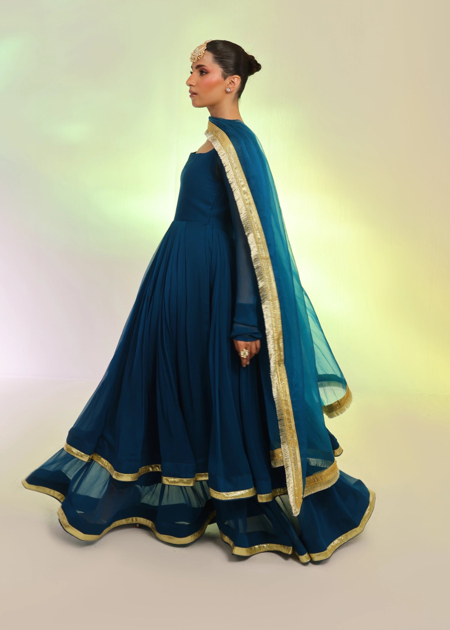 Ripret Teal tier pishwas Women 2pcs