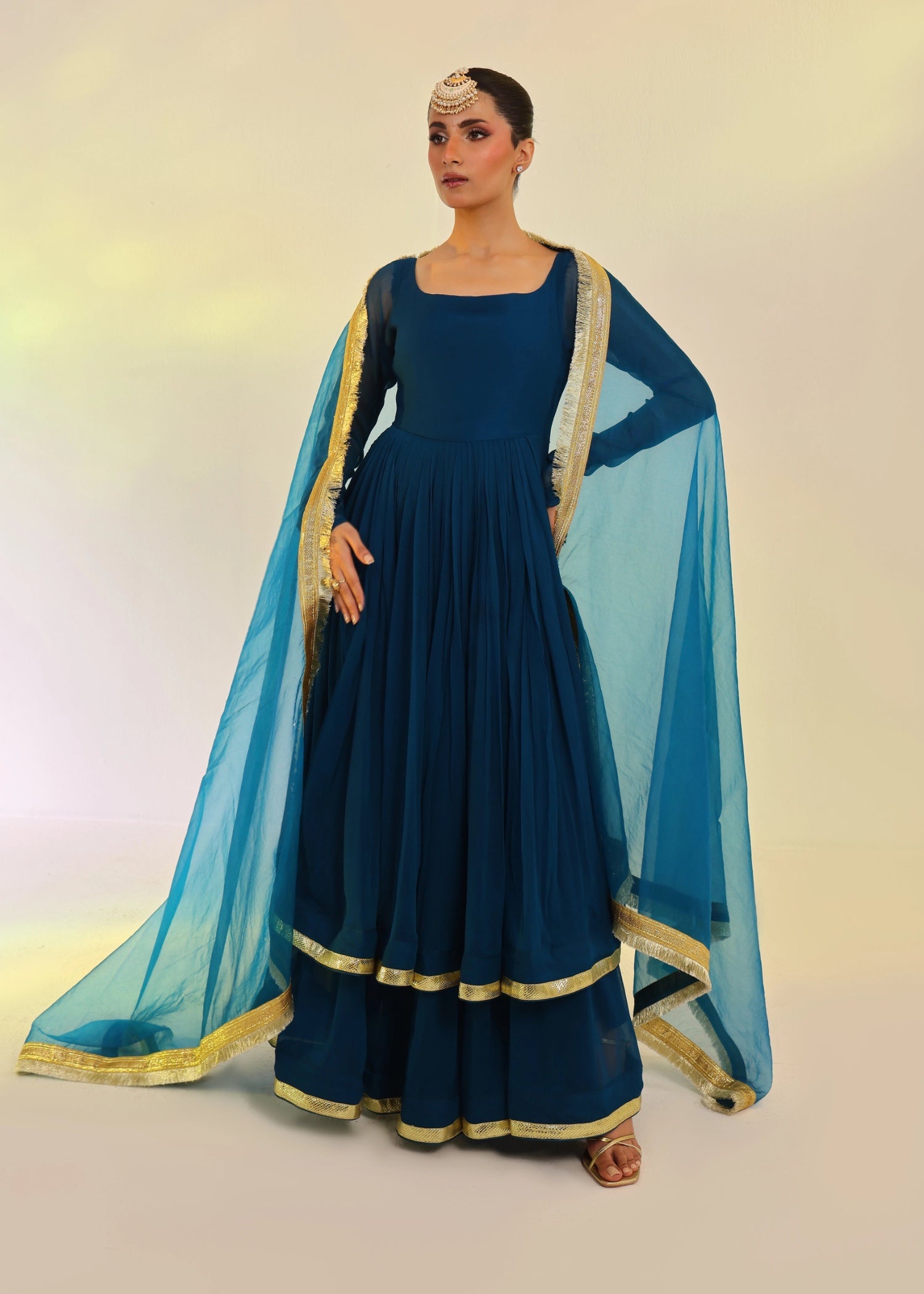 Ripret Teal tier pishwas Women 2pcs