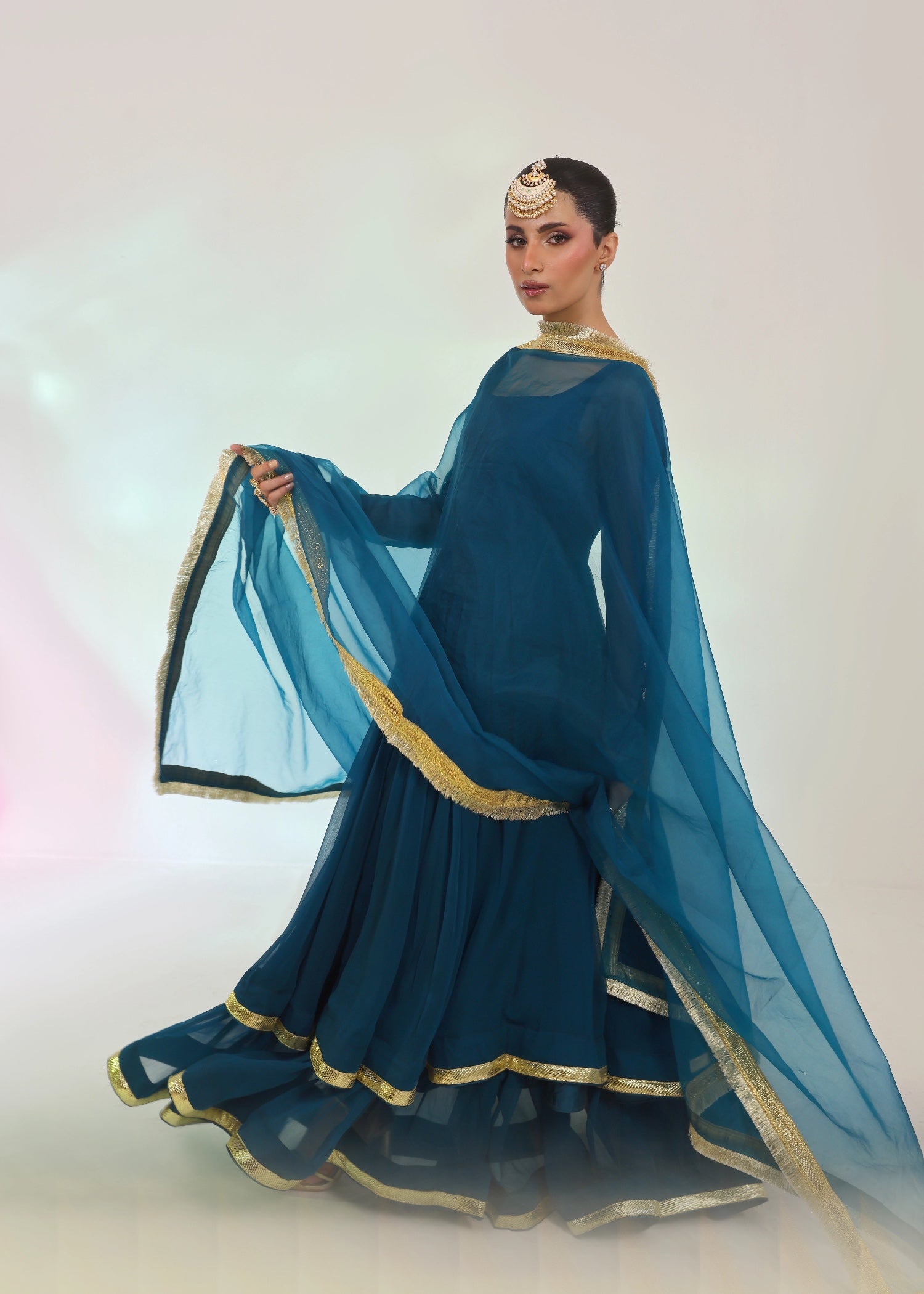 Ripret Teal tier pishwas Women 2pcs