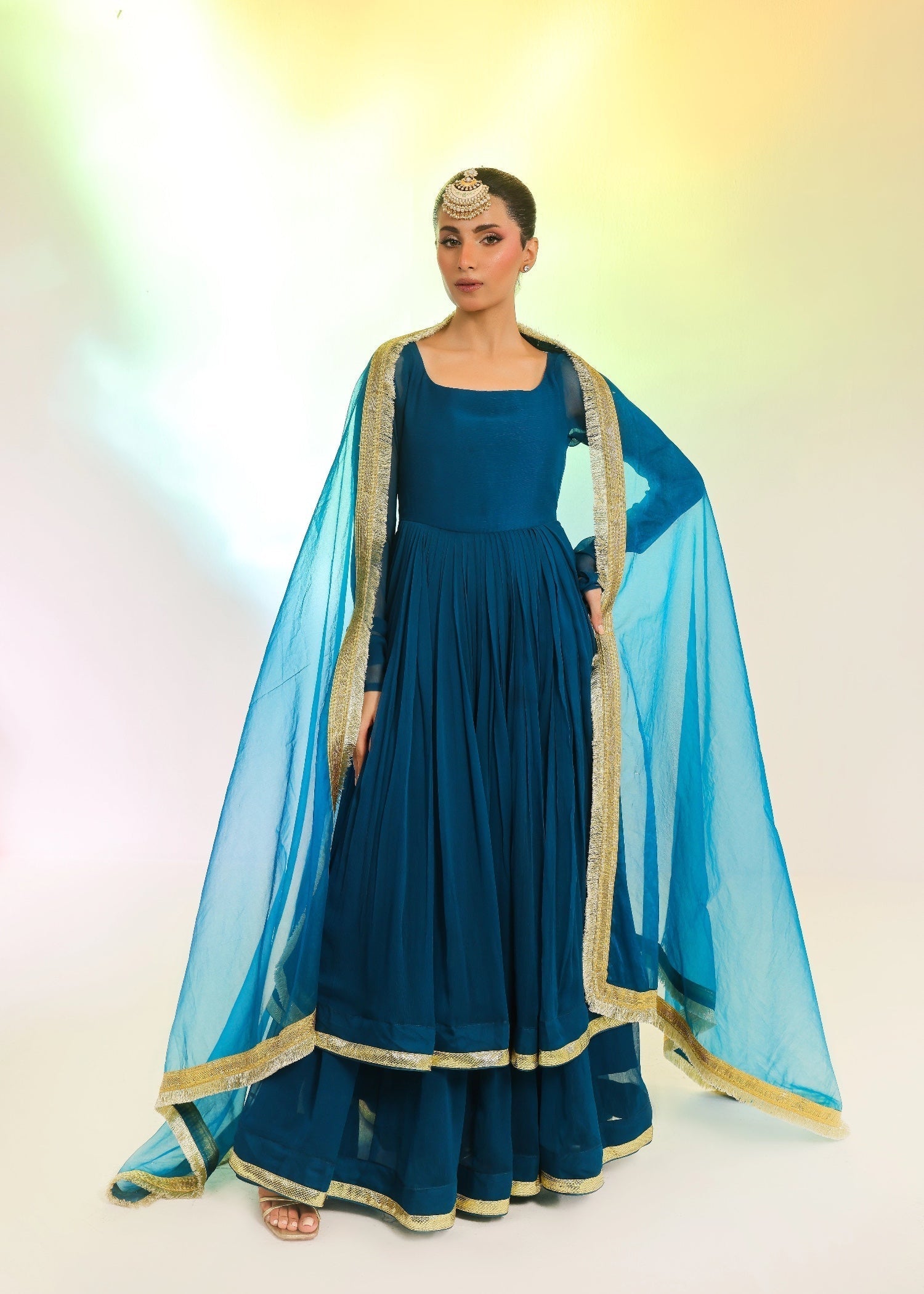 Ripret Teal tier pishwas Women 2pcs