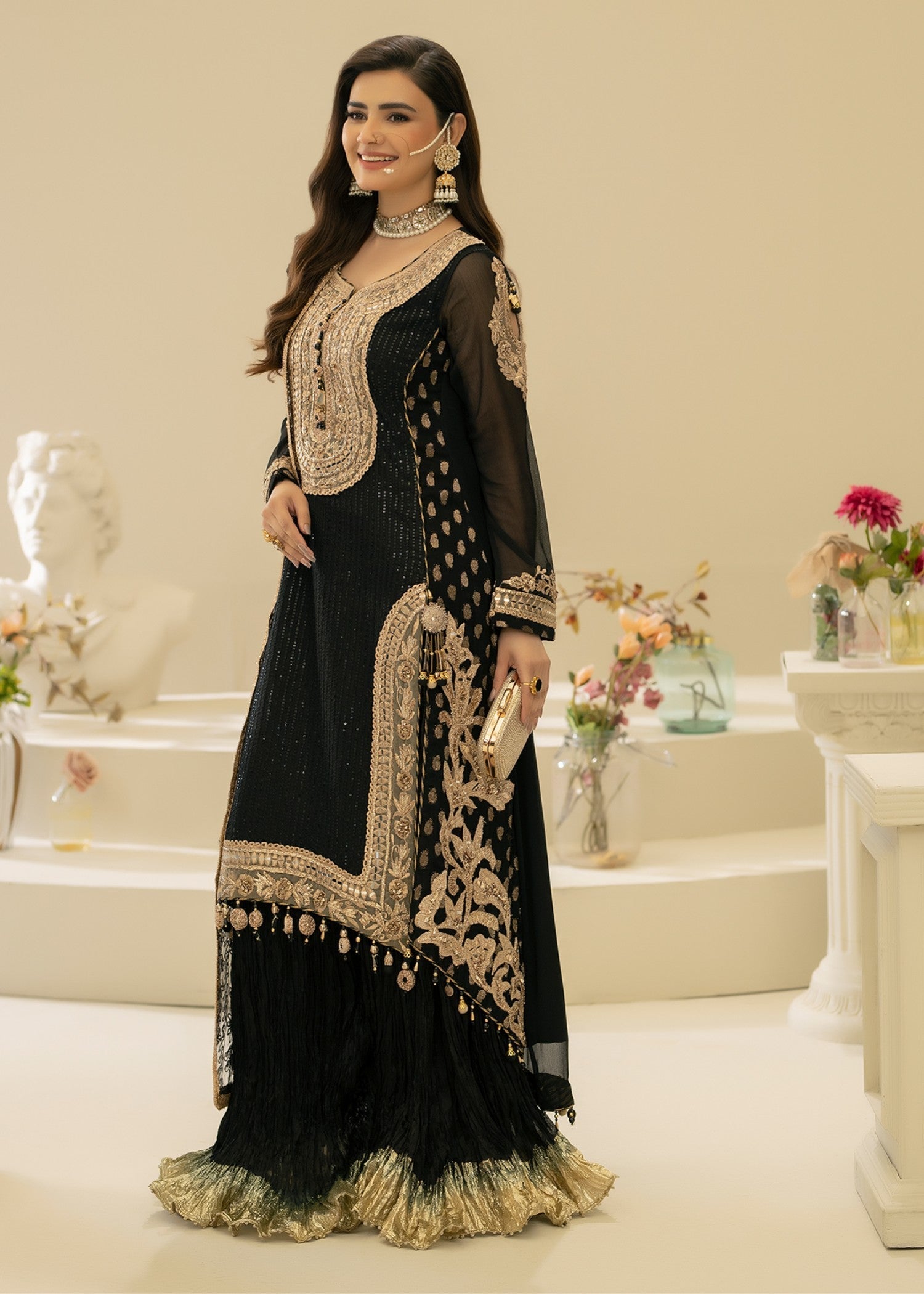 Khuda Baksh Creations M 109 Black Women 4pcs