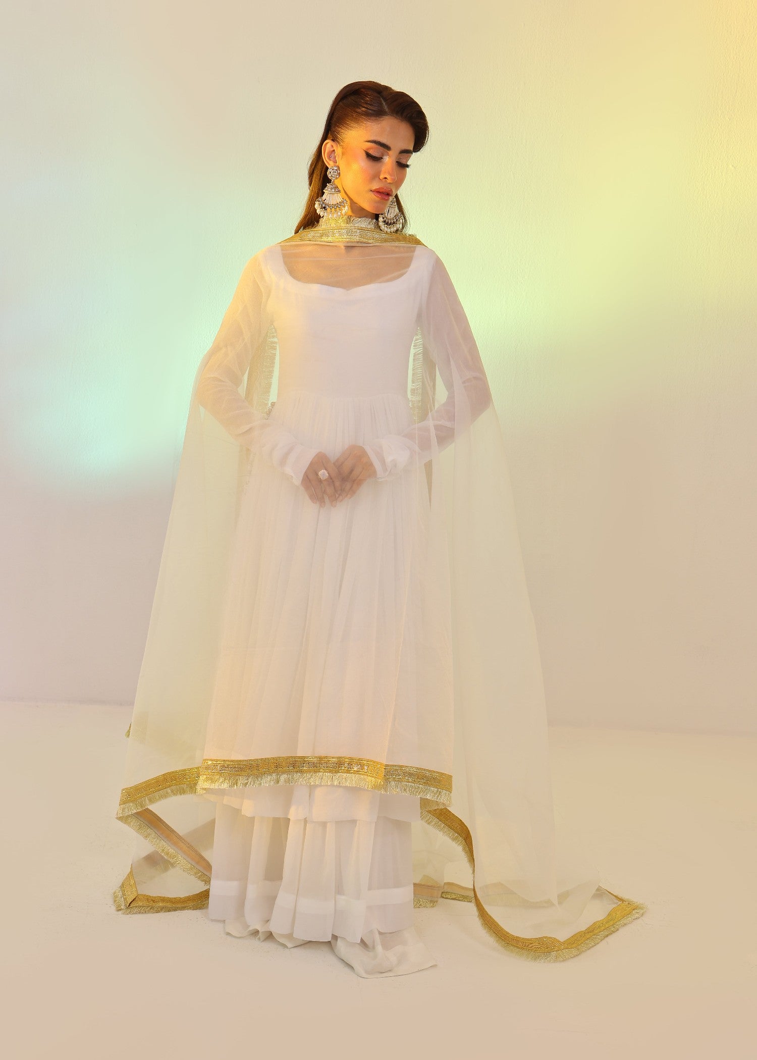 Ripret White tier pishwas Women 2pcs