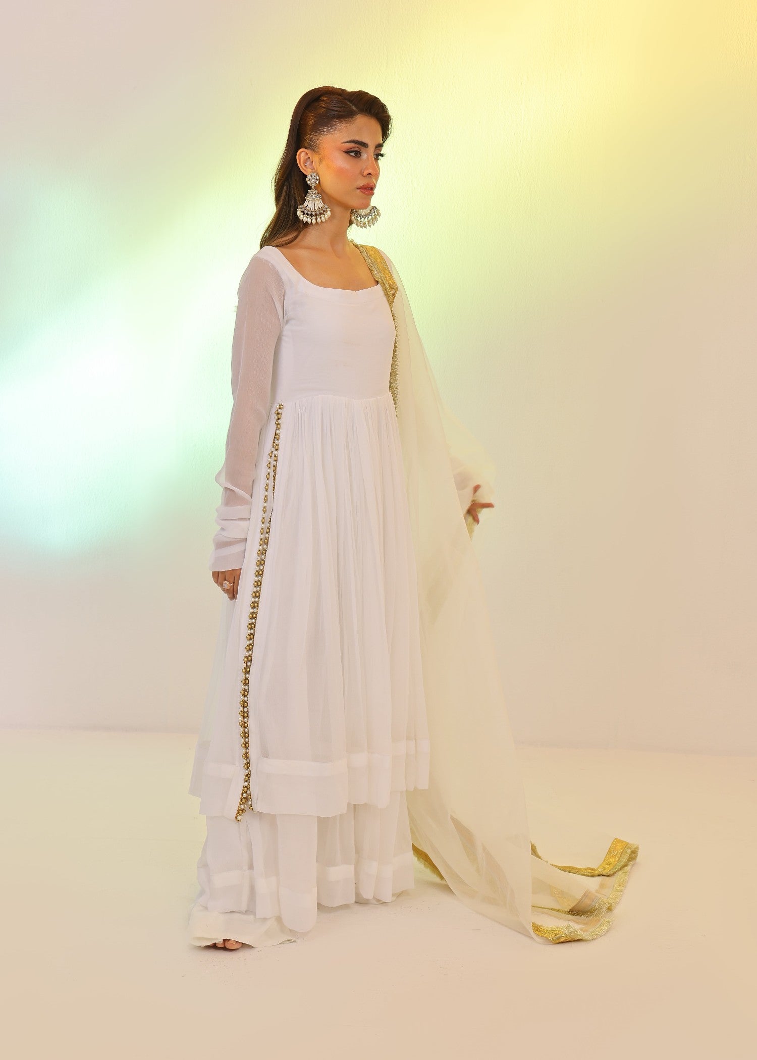 Ripret White tier pishwas Women 2pcs