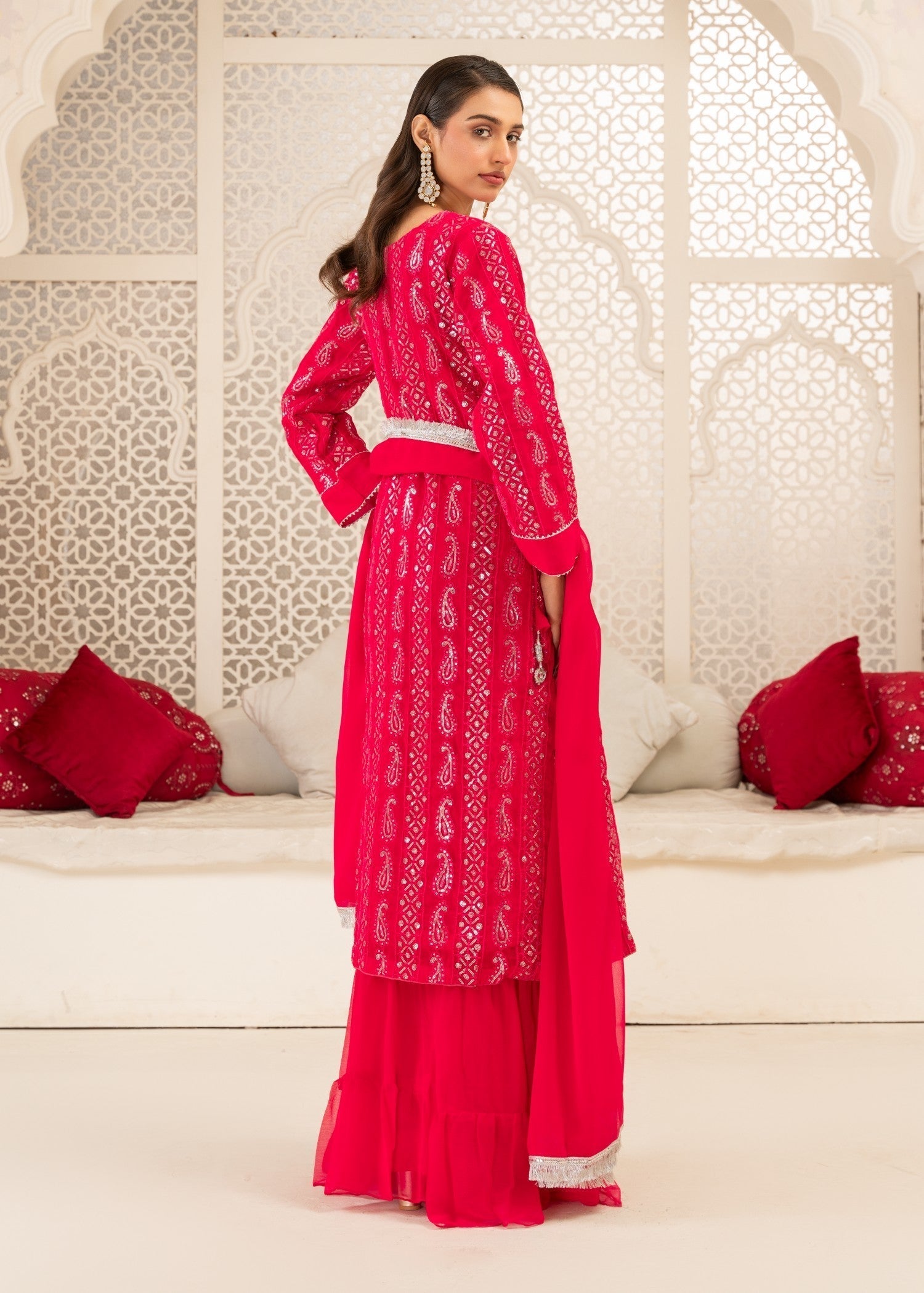 Four Season Boutique HASEEN GARRARA HOTPINK Women 3pcs