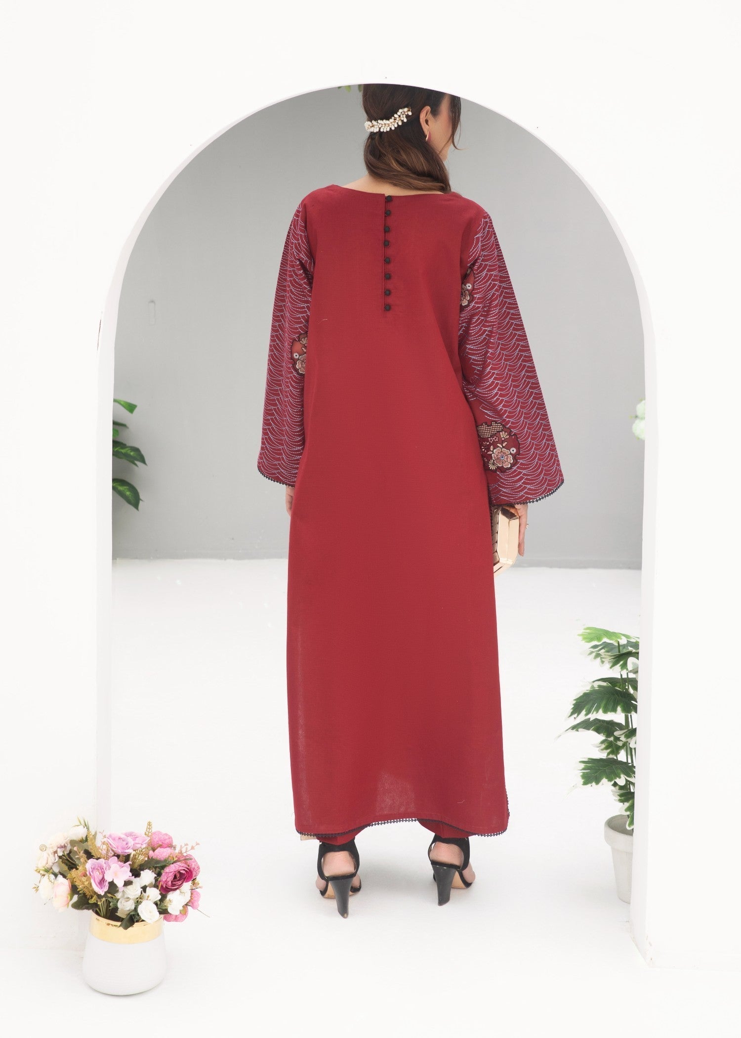 Dori Imperial Maroon Women 2pcs