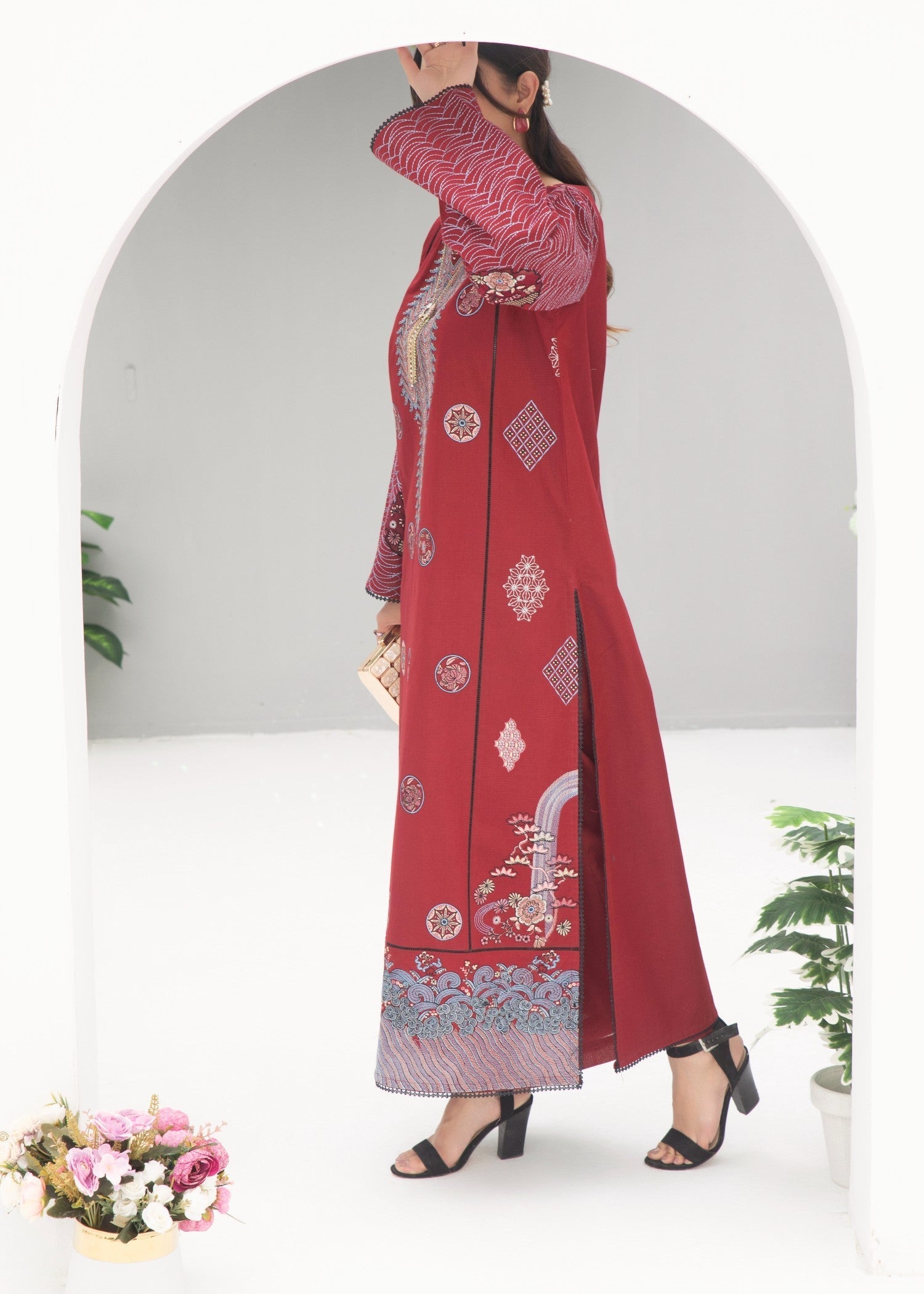 Dori Imperial Maroon Women 2pcs