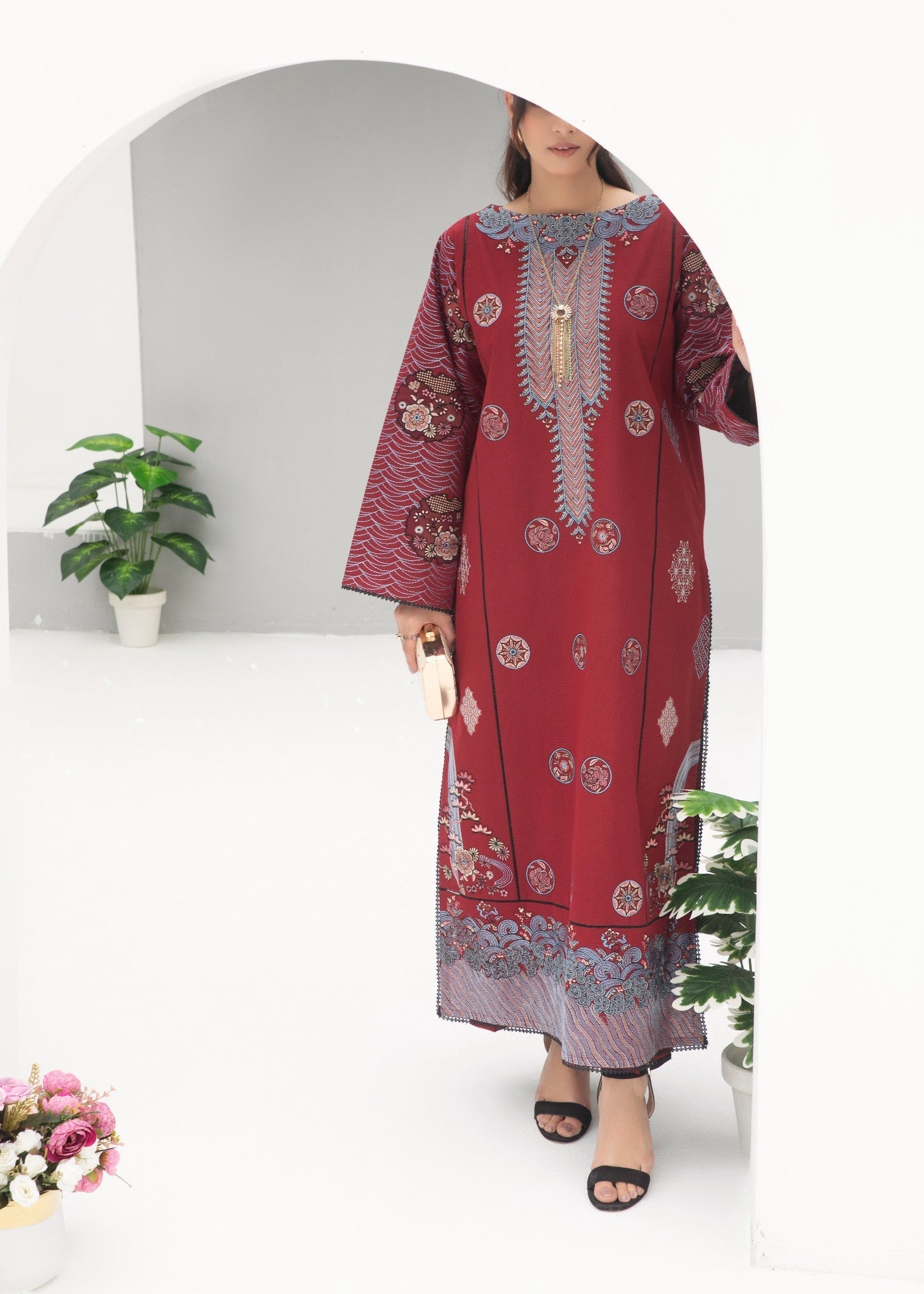 Dori Imperial Maroon Women 2pcs