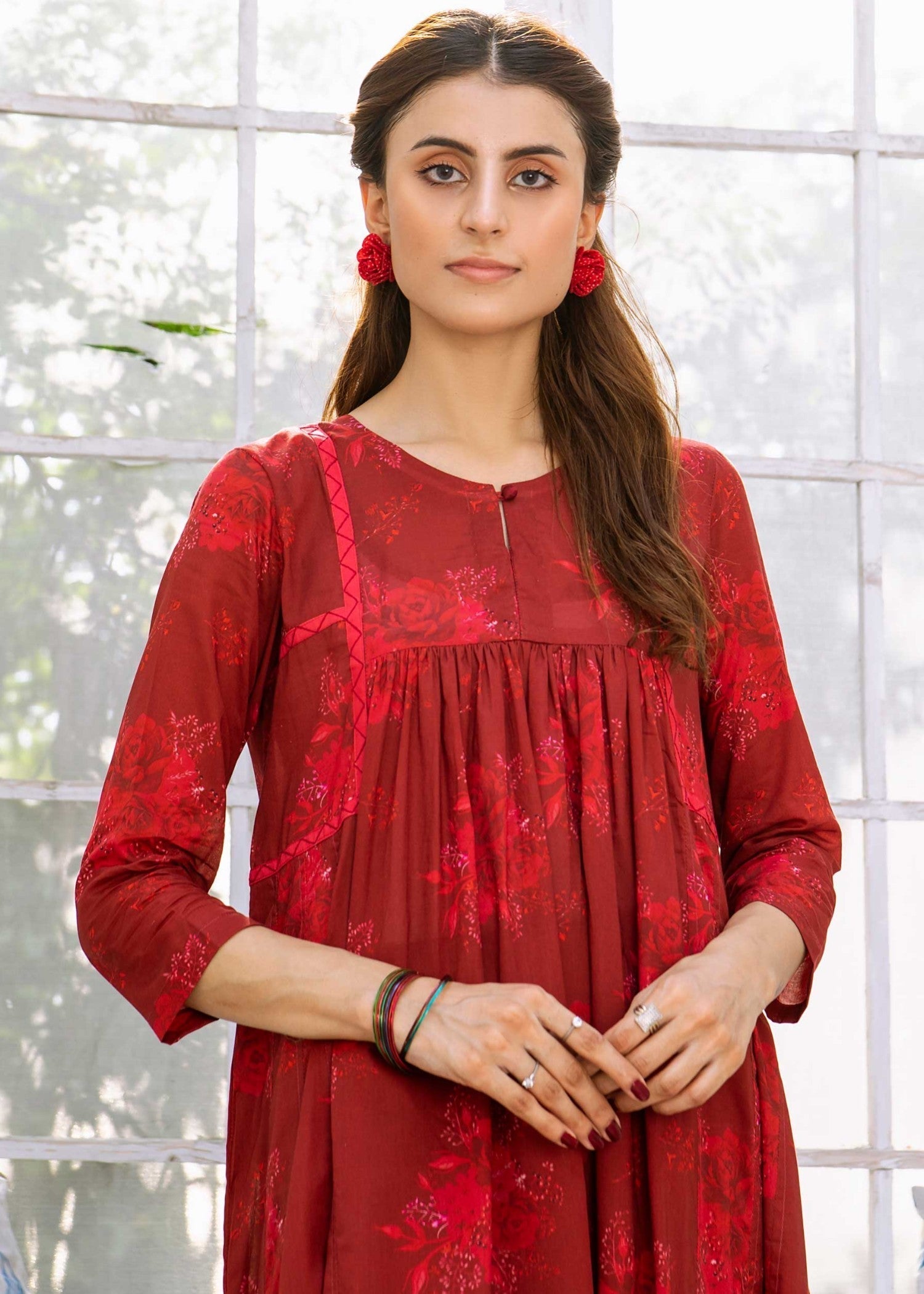 Aayra AY362 Berry Bail Frock Women 1pcs