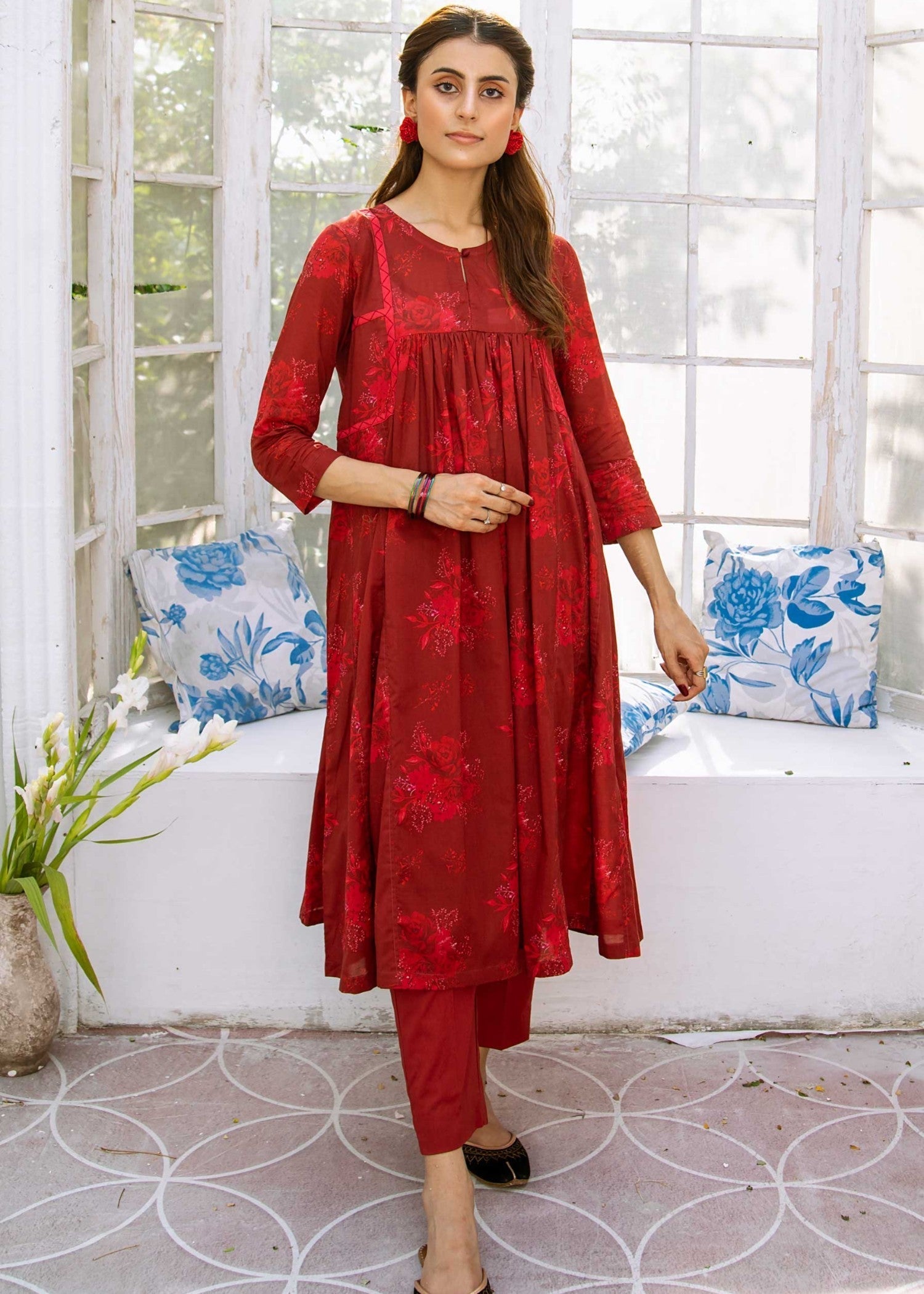 Aayra AY362 Berry Bail Frock Women 1pcs