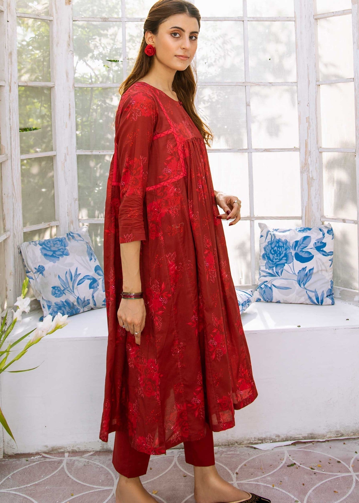 Aayra AY362 Berry Bail Frock Women 1pcs