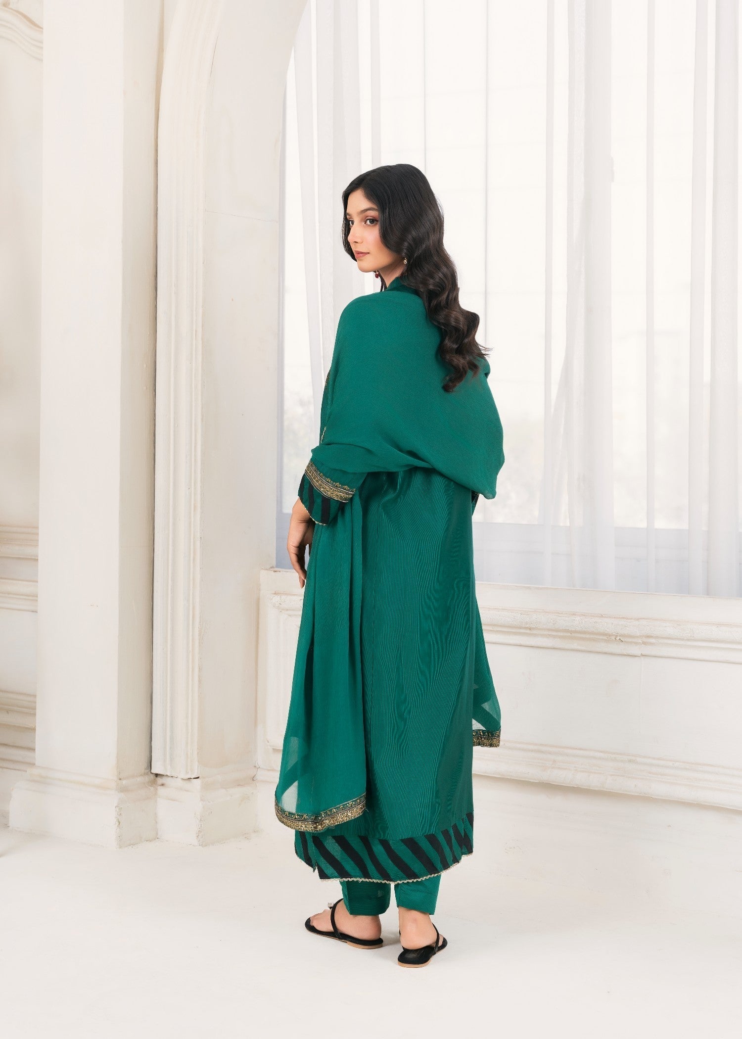Khubsurat 3389 KH S.KTN Bottle Green Embroidery Women 3pcs