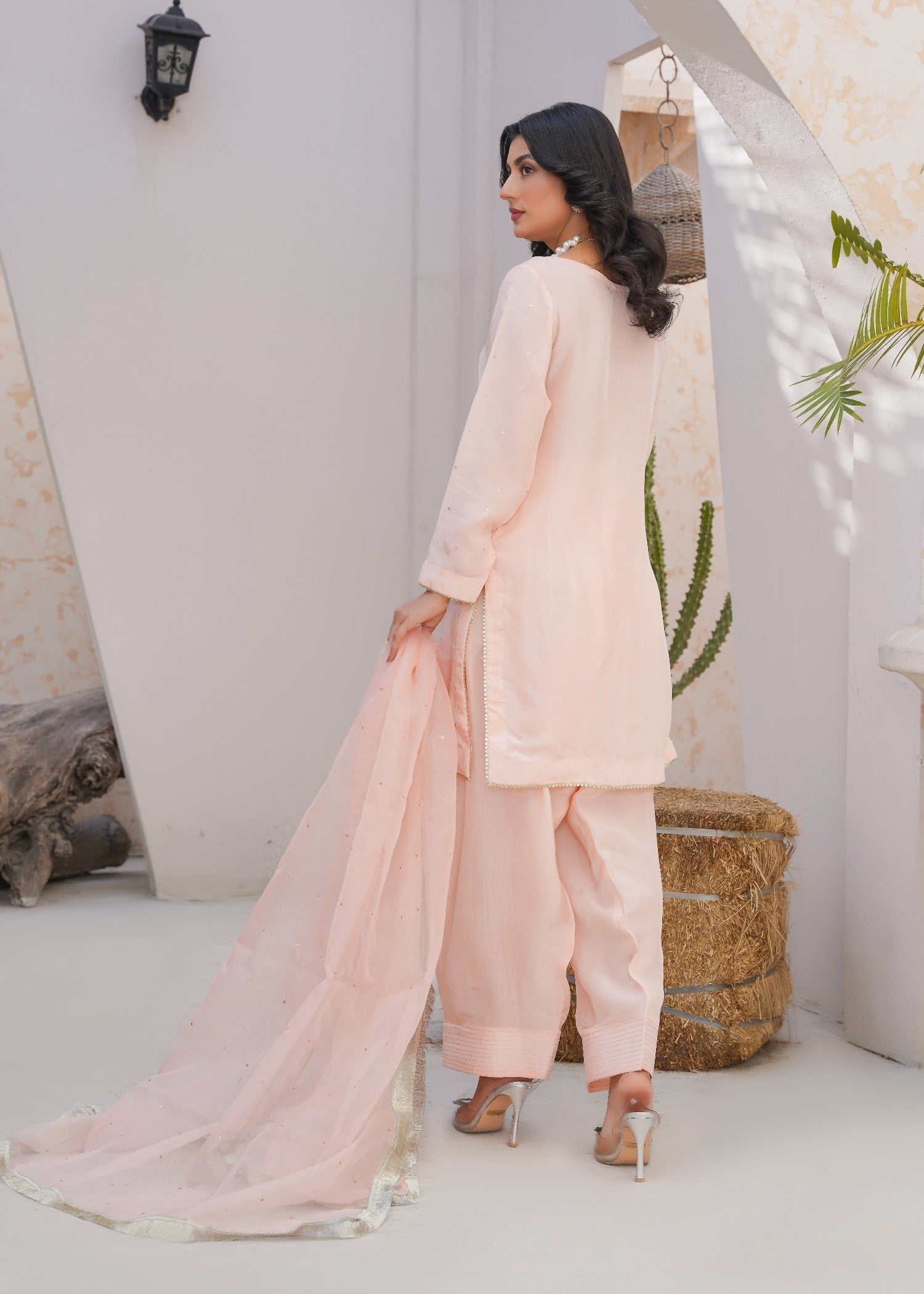 Kashaf Light peach Farshi shalwar Women 3pcs