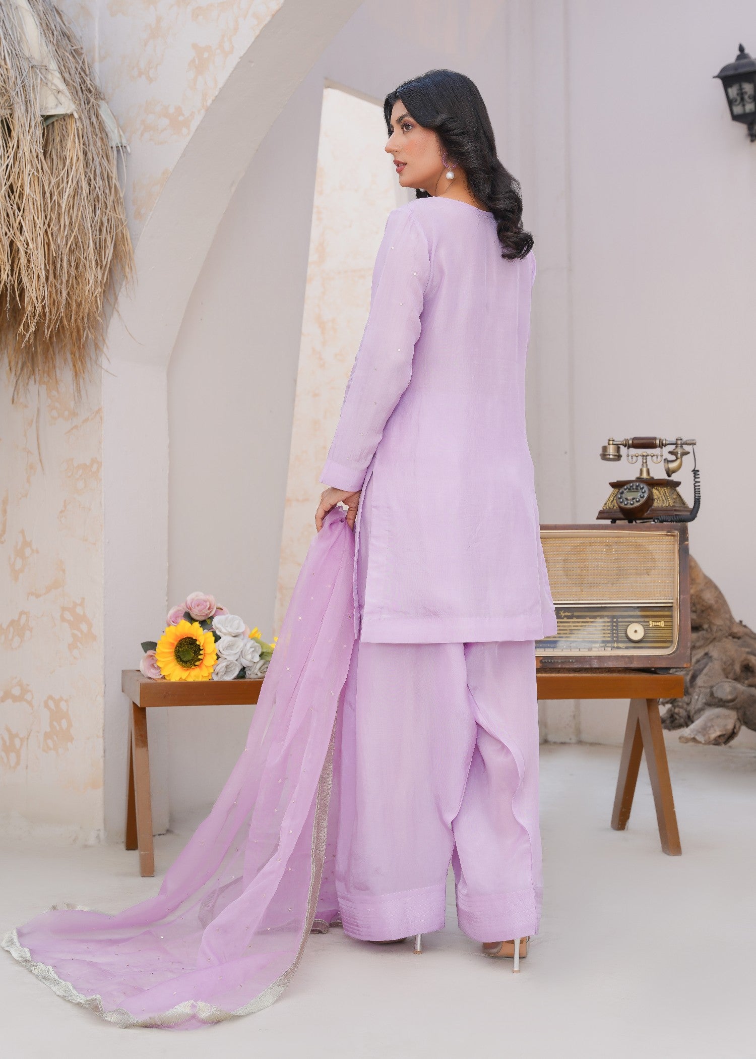 Kashaf lilac Farshi shalwar Women 3pcs
