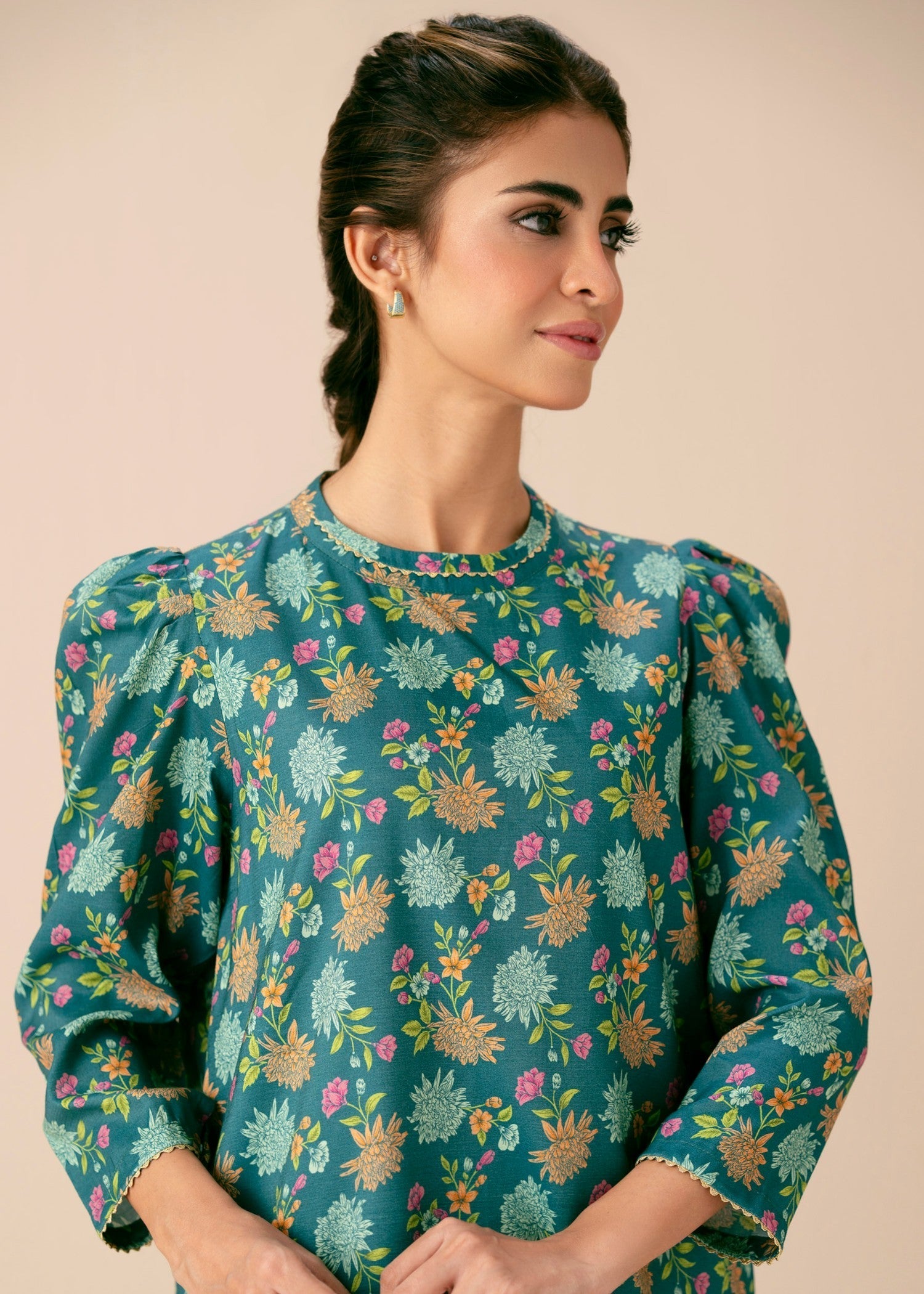 Zeen Stitched Printed Raw Silk Suit WLM24183 Women 2pcs