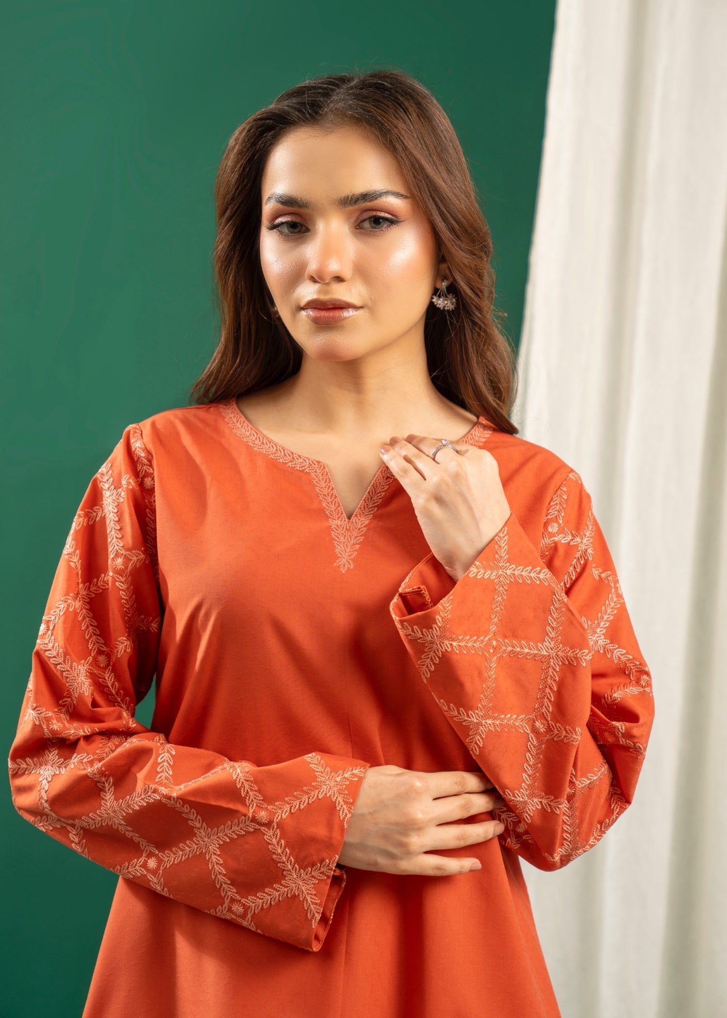 Zouj RUST EMBROIDERED SET Women 2pcs