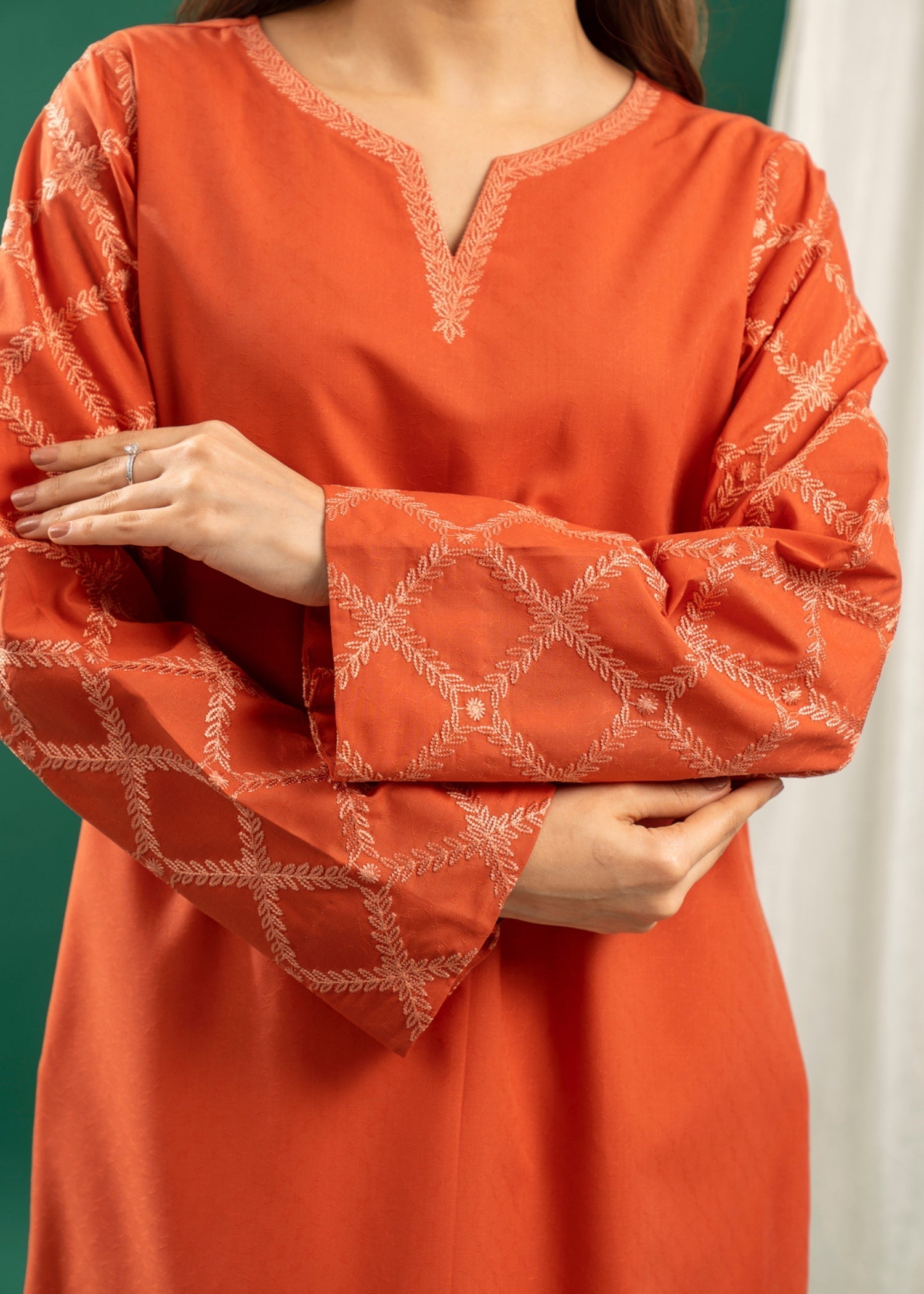 Zouj RUST EMBROIDERED SET Women 2pcs