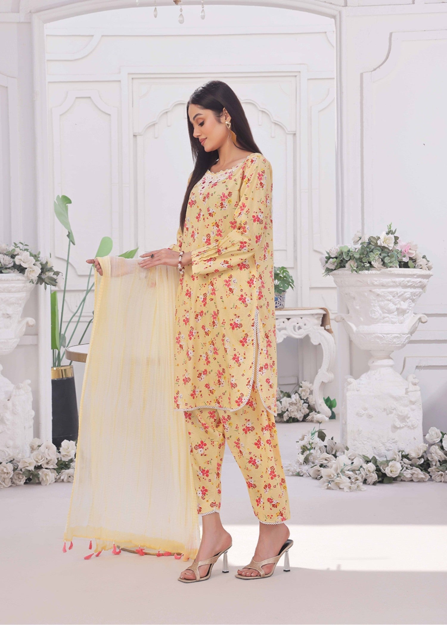 Kumash Textiles Lemon Drop Lawn Women Women 3pcs