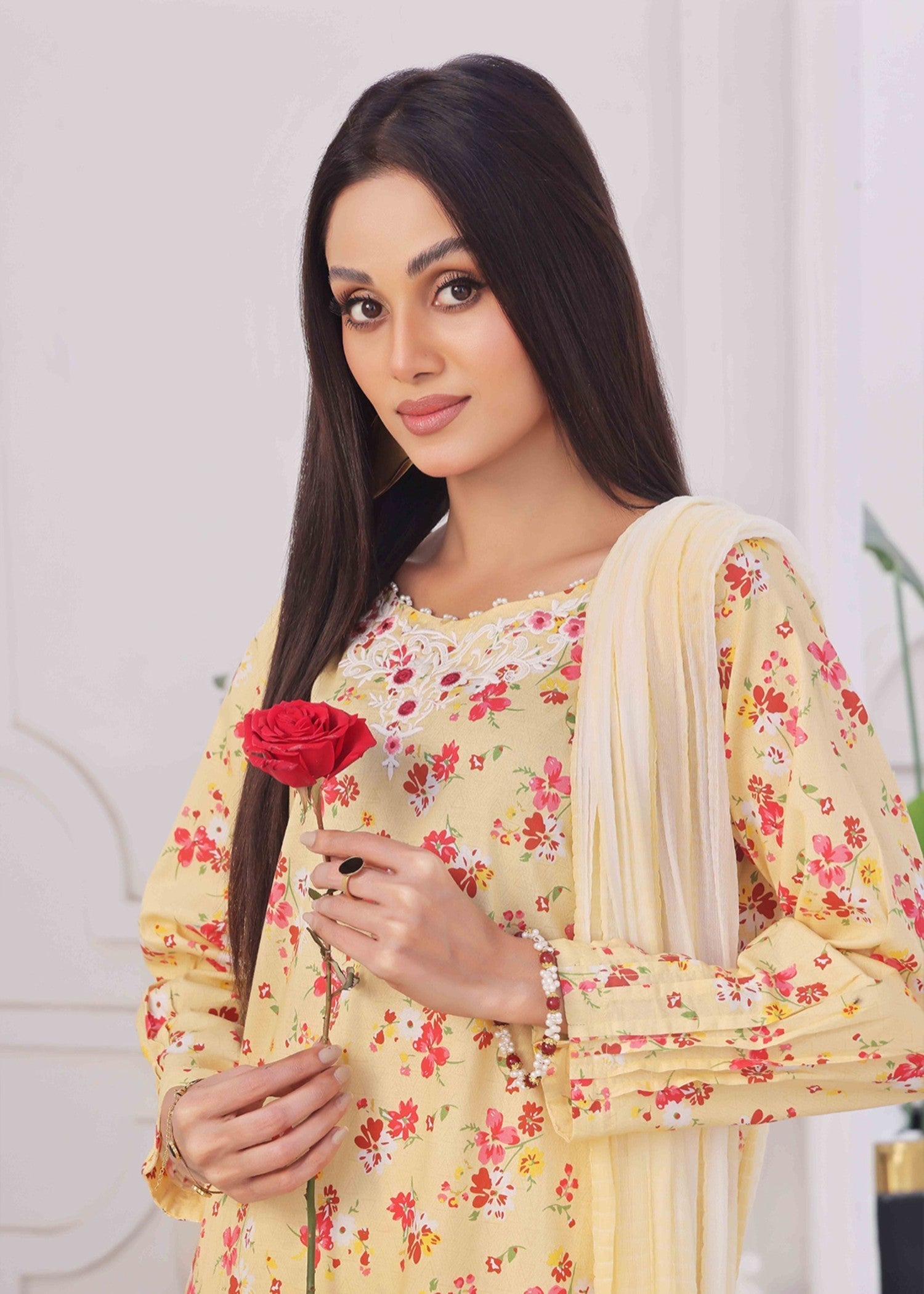 Kumash Textiles Lemon Drop Lawn Women Women 3pcs