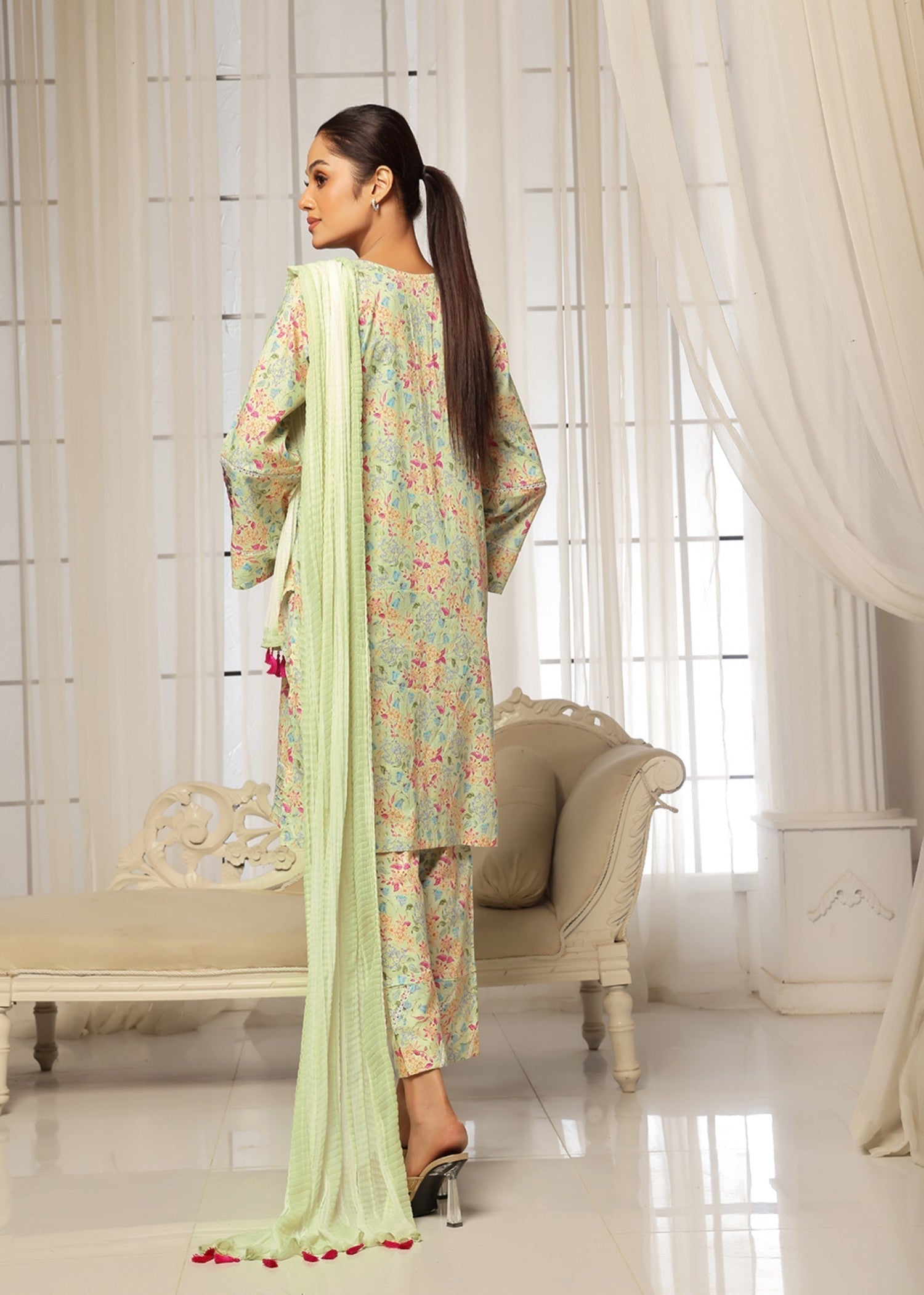 Kumash Textiles Pistachio Lawn Women Women 3pcs