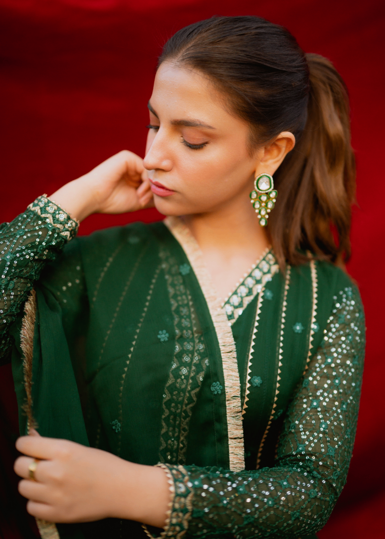 Abaan Zohan Kashish Kaai Green Women 3pcs