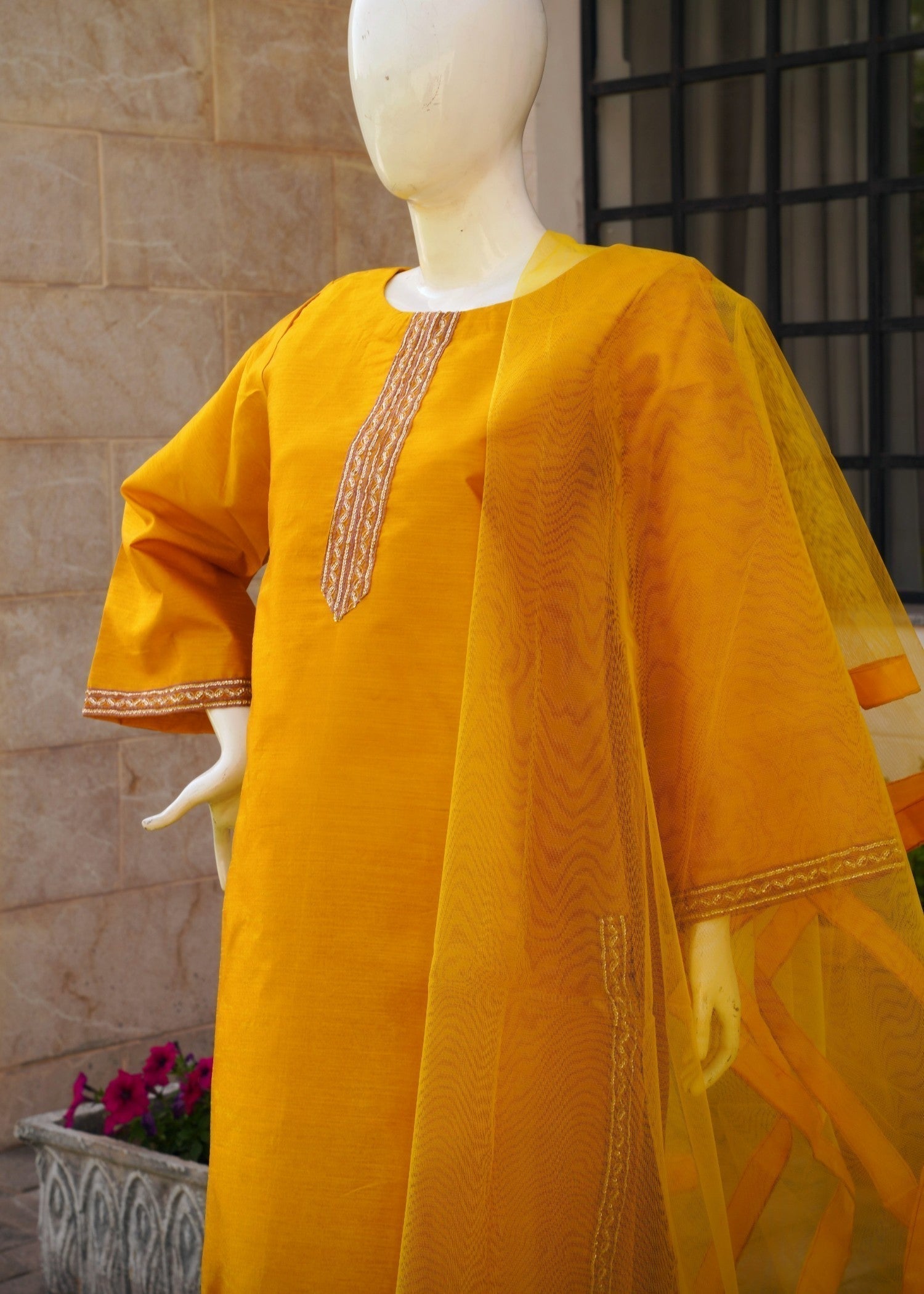 Gulle Eida Farshi mustard Women 3pcs