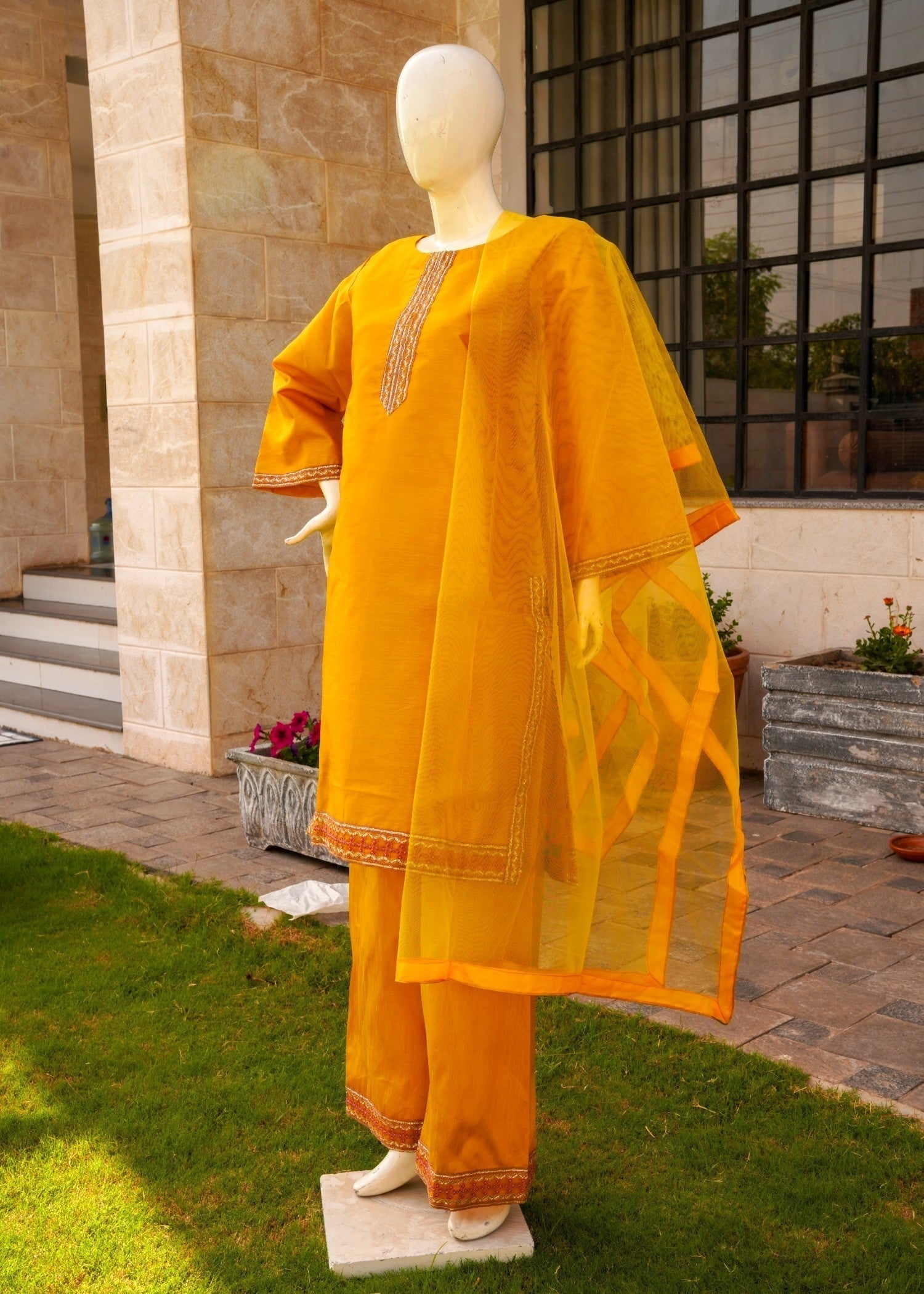 Gulle Eida Farshi mustard Women 3pcs