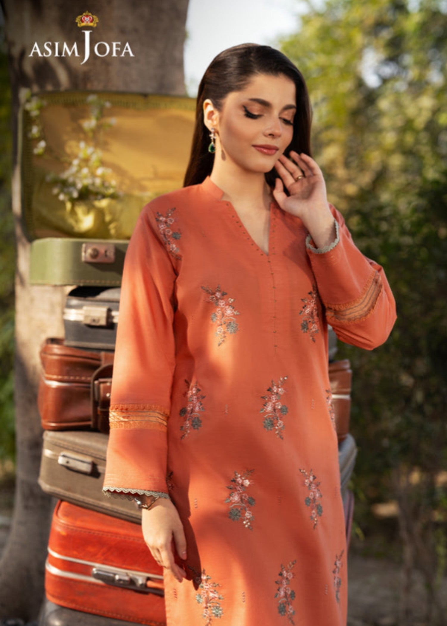 Asim Jofa AJPB 96 EMBROIDERED CAMBRIC Women 2pcs