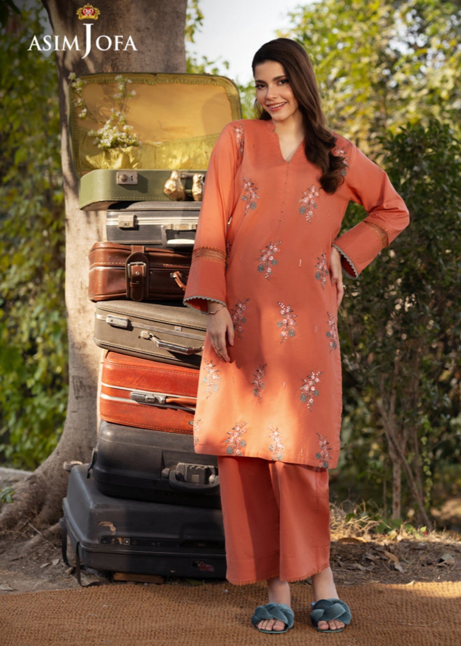 Asim Jofa AJPB 96 EMBROIDERED CAMBRIC Women 2pcs