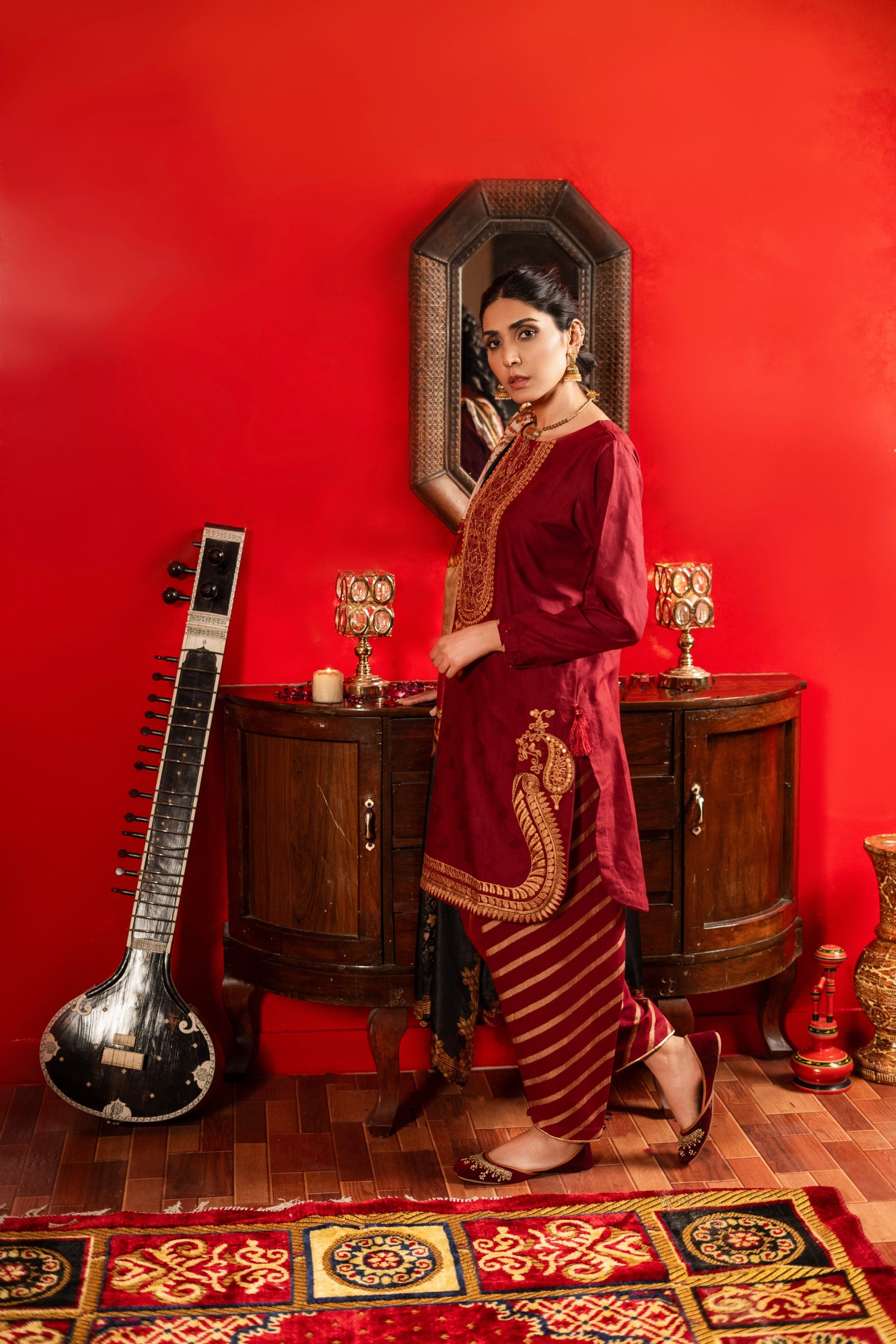 Aayra Emb Maroon Women 3pcs