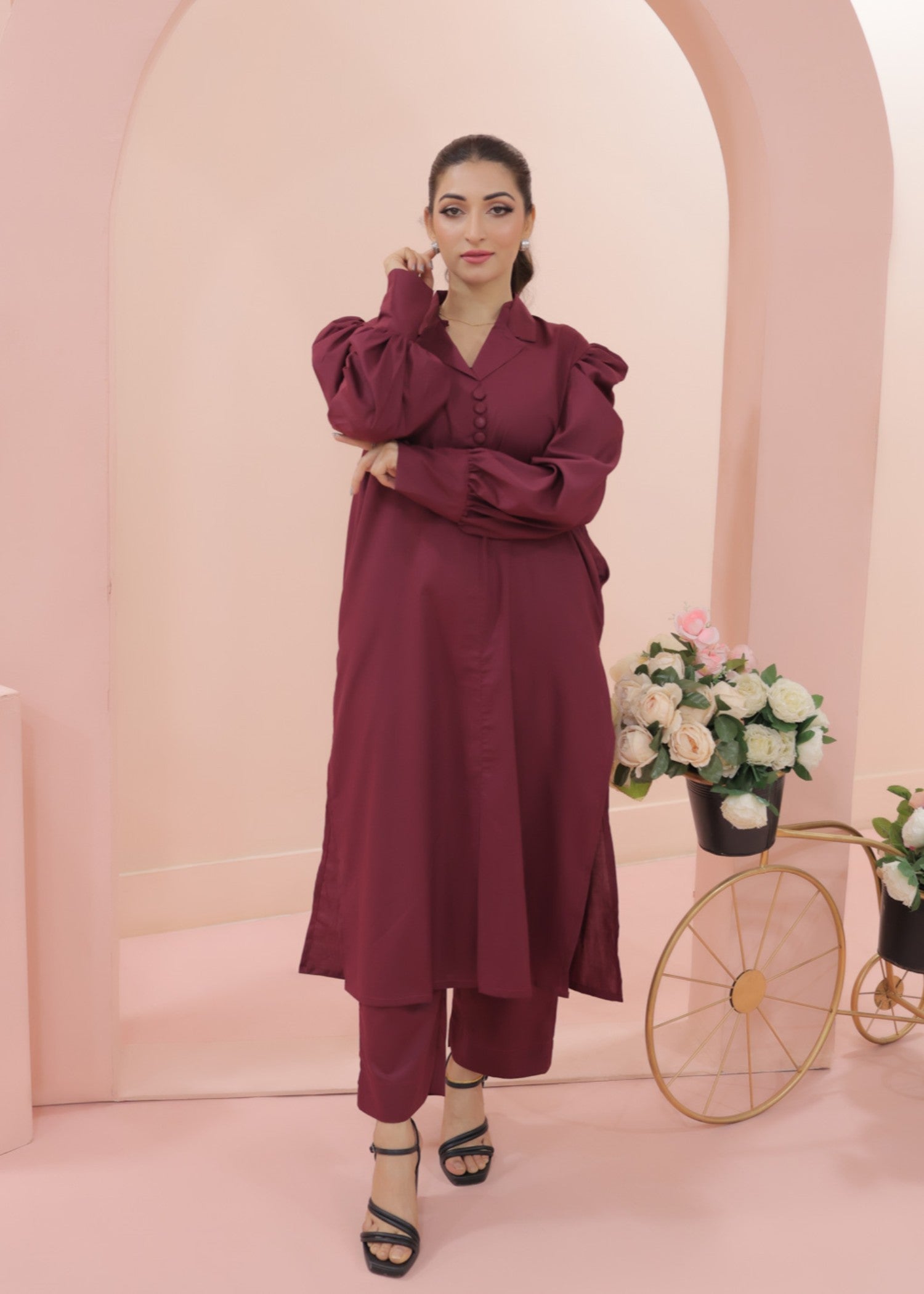 Tng (The Next Generation) Arha Co Ord Set | Wine Red Women 2pcs
