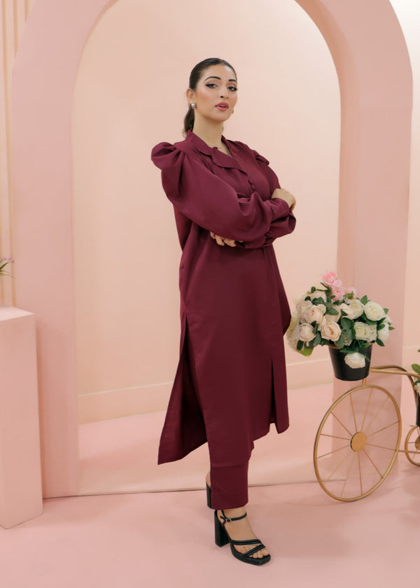 Tng (The Next Generation) Arha Co Ord Set | Wine Red Women 2pcs