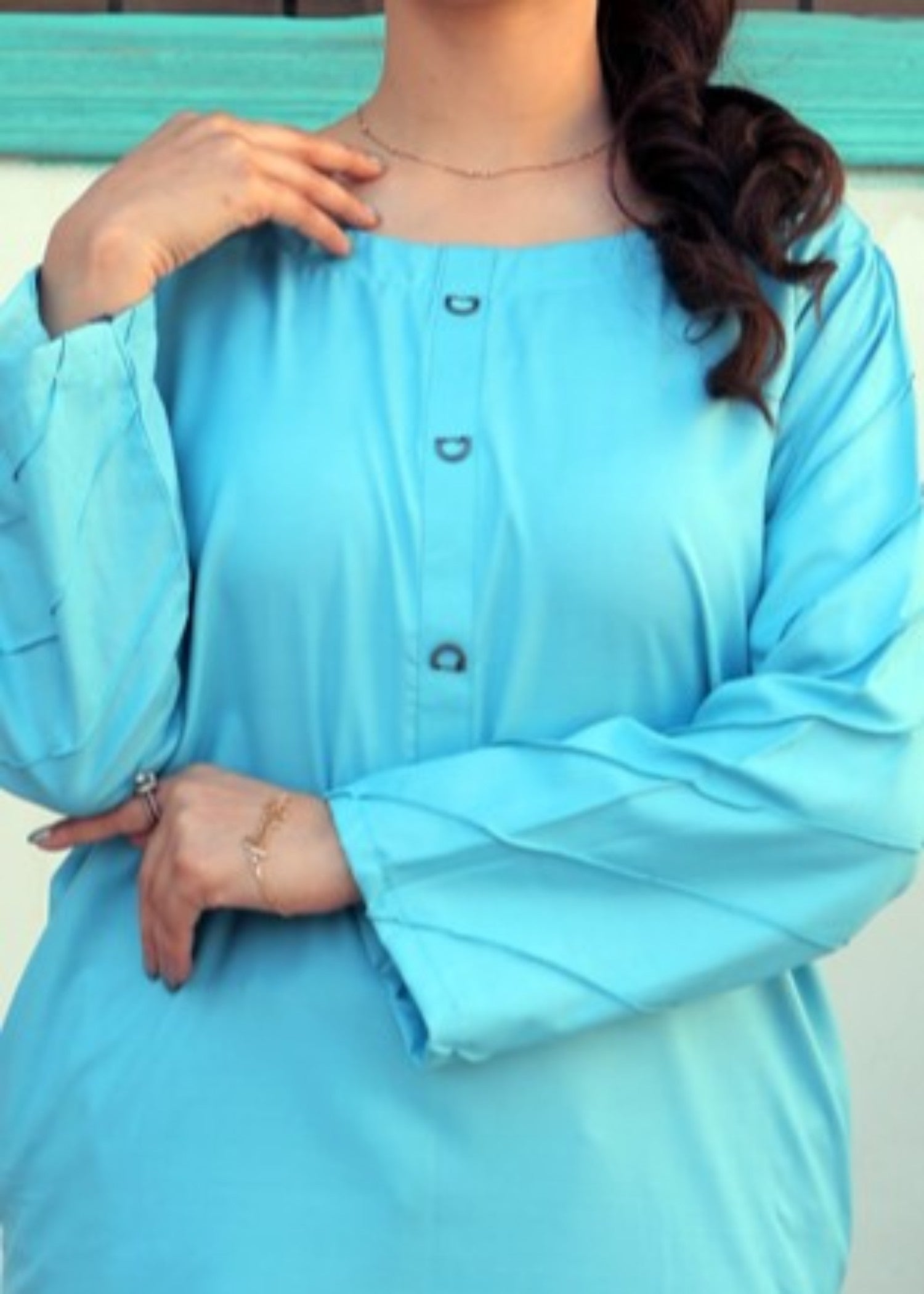 Tng (The Next Generation) Ansha Co Ord Set | Aqua Blue Women 2pcs