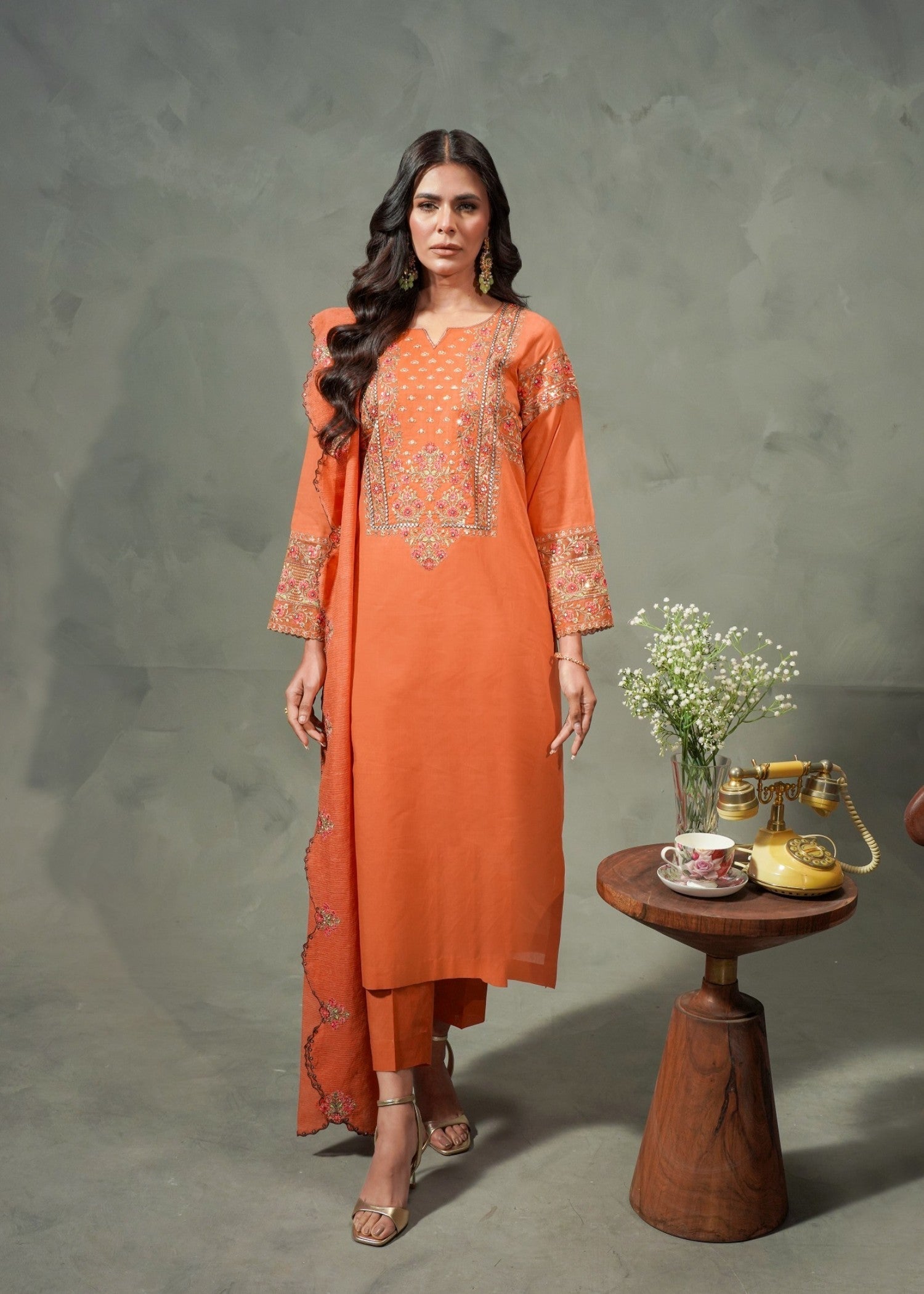 Mayal Feroze ZC 925 21 Coral Pink Women 3pcs