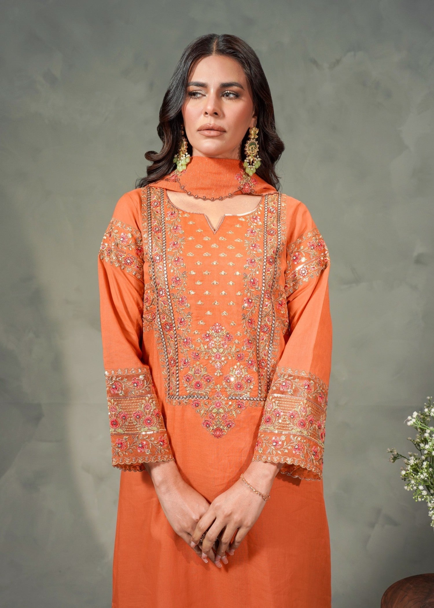 Mayal Feroze ZC 925 21 Coral Pink Women 3pcs