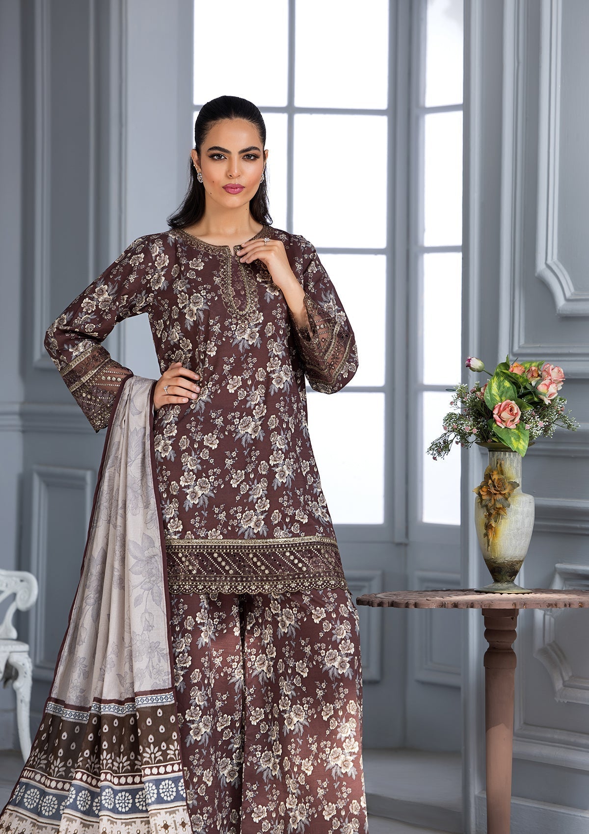 Bin Tayyab BT006184 BRN Women 3pcs