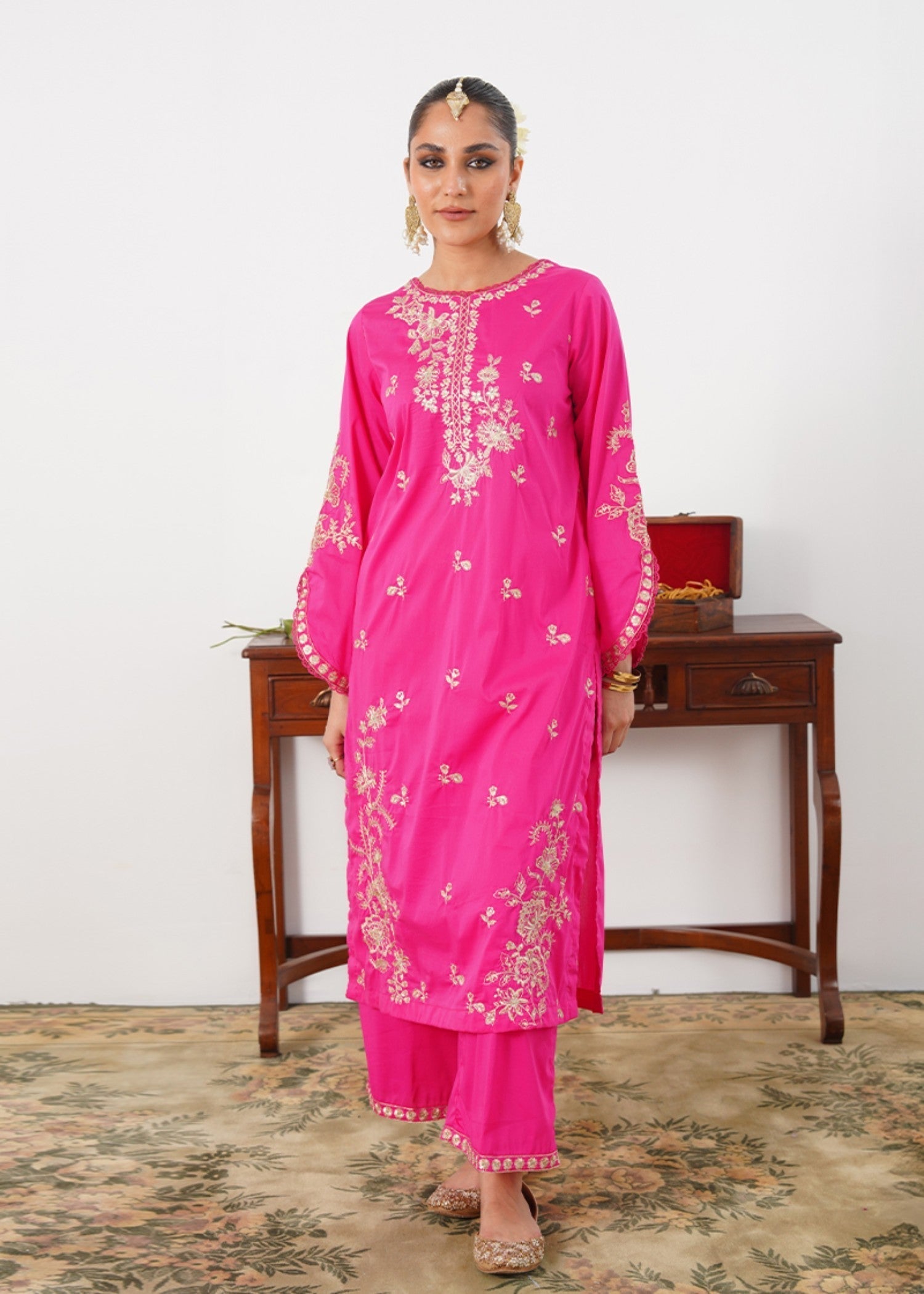 Kross Kulture Luxe Cotton Silk Suit Women 2pcs