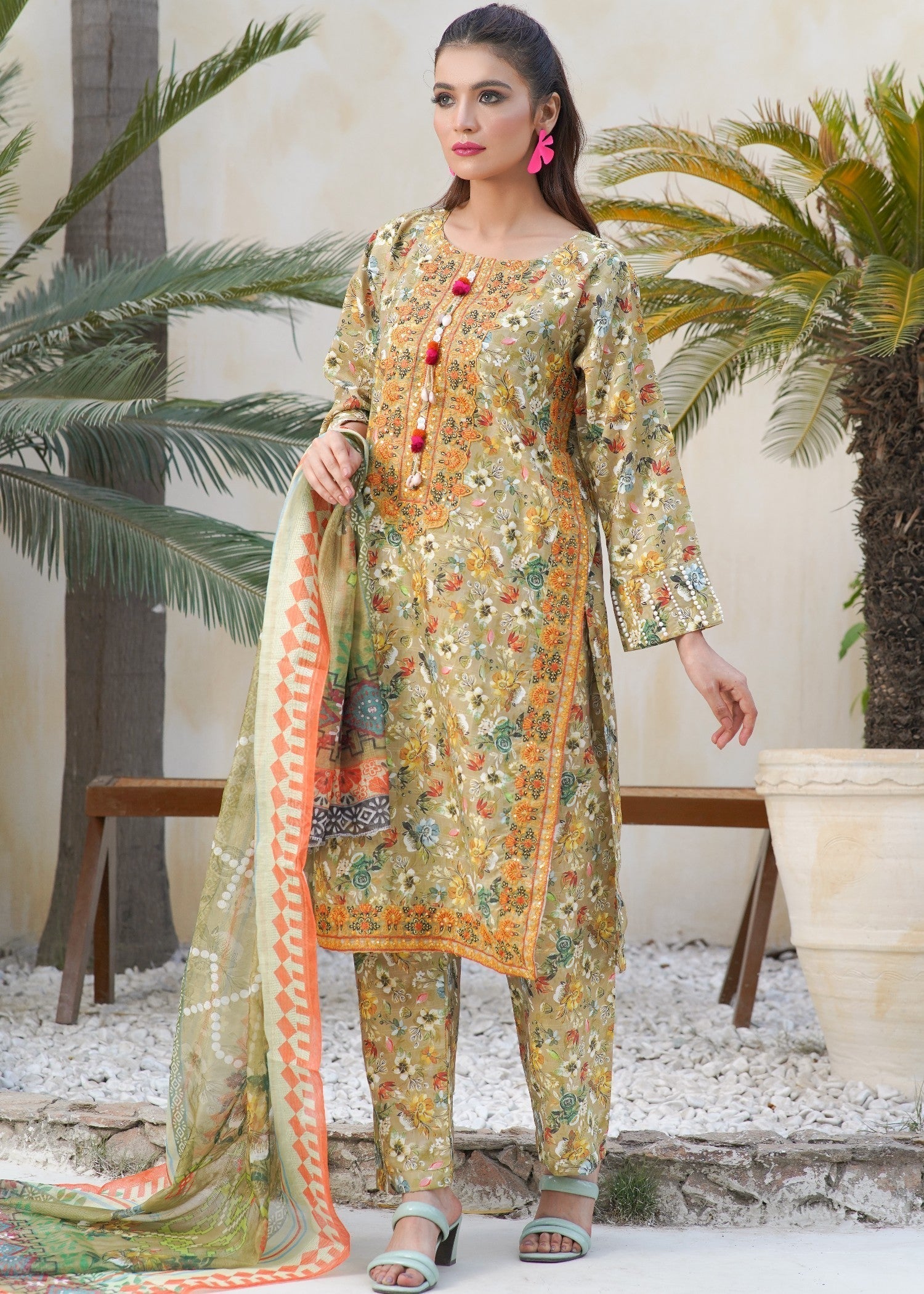 Rangoon Clothing Qissa Dhani Green Women 3pcs