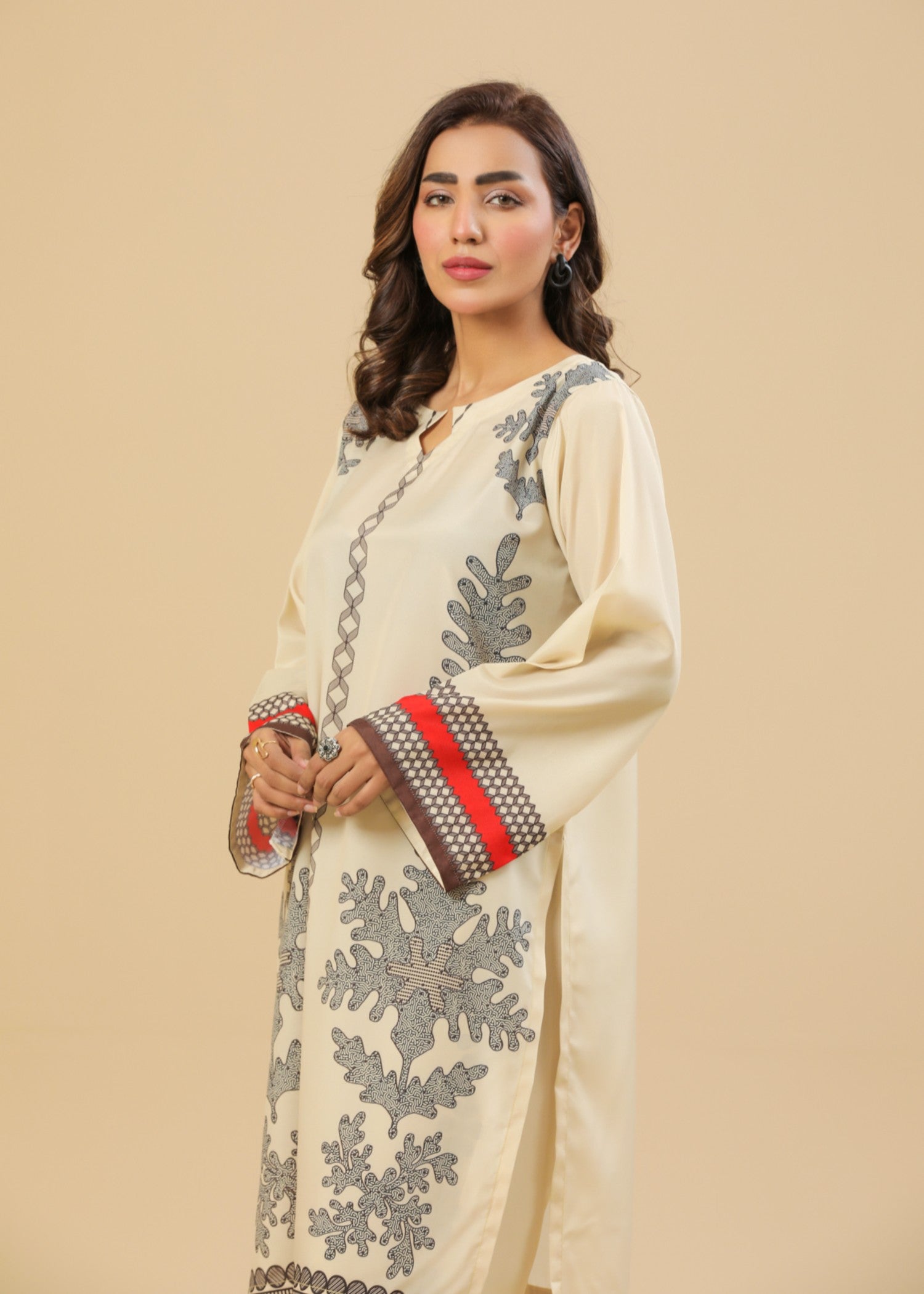 Zenyre Ivory Noir Printed Set Women 2pcs