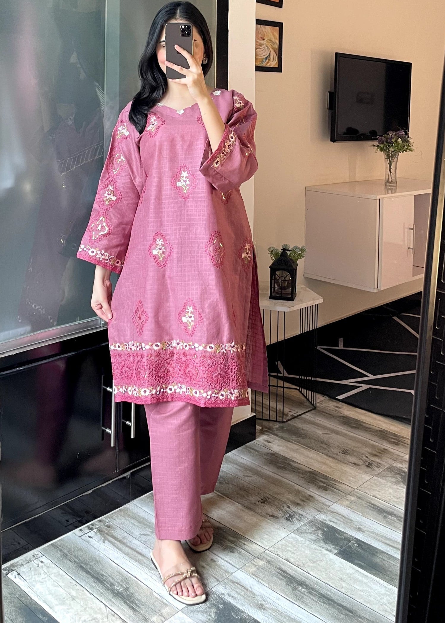 Tehzeeb Libas NOIR BLOOM PINK Women 2pcs